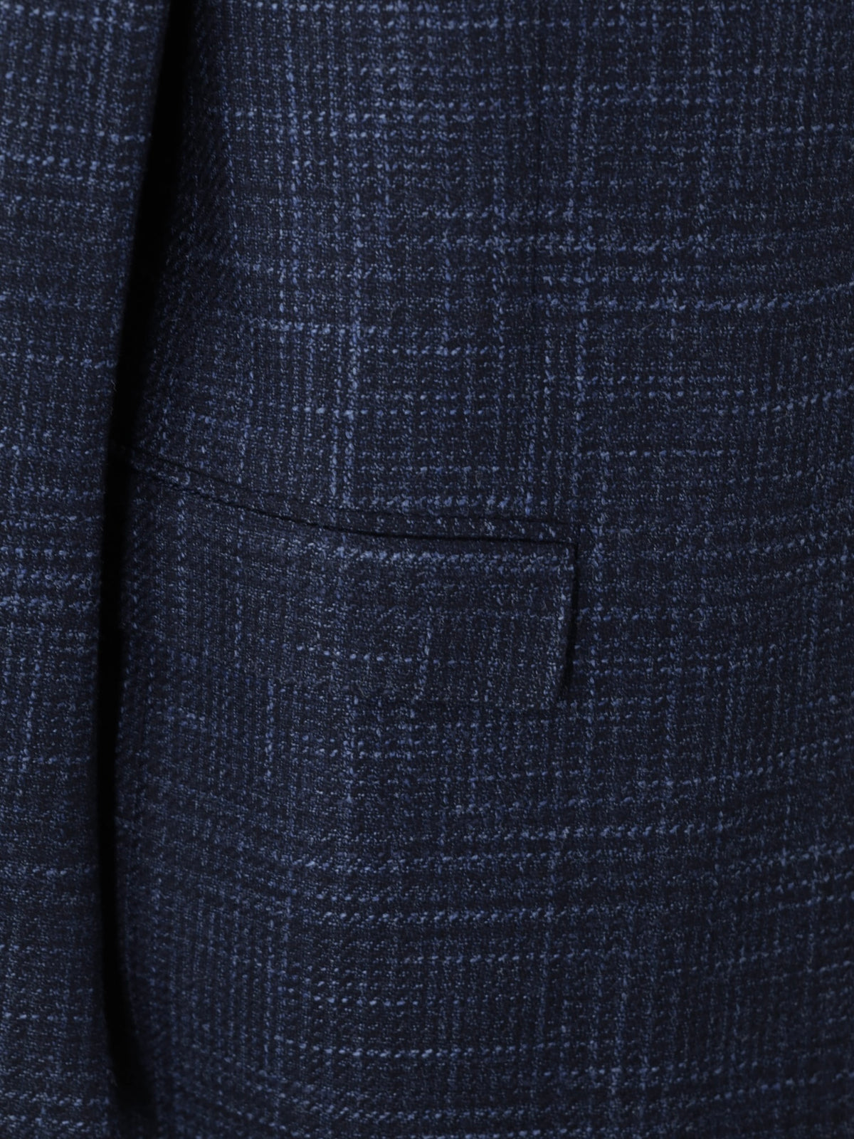 Ermenegildo Zegna Dark Blue Wool, Silk & Cashmere "Winter Crossover" Checkered Jacket
