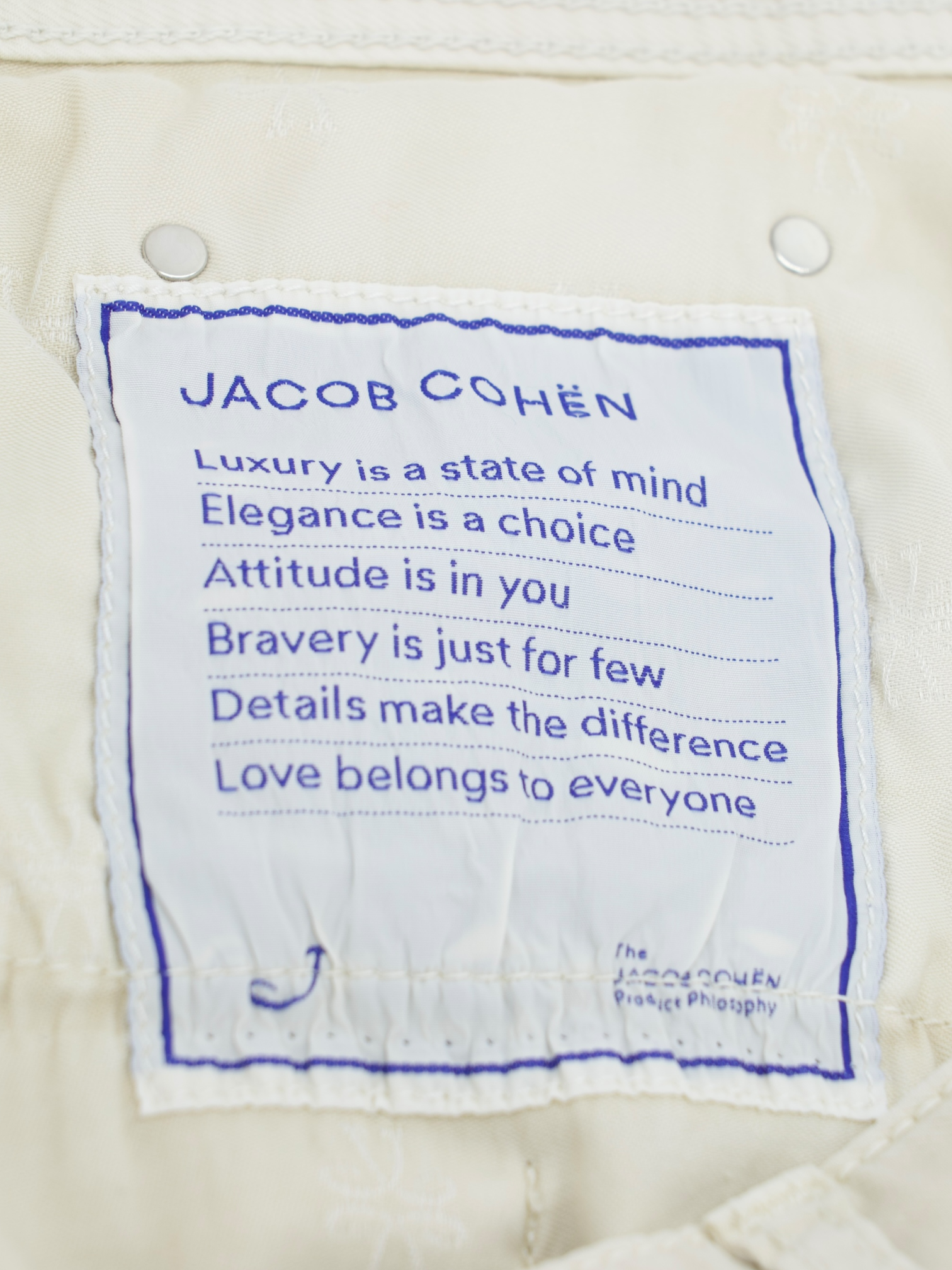 Jacob Cohen Ecru Cotton, Lyocell-Stretch 5-Pocket "Bard" Dress Chino