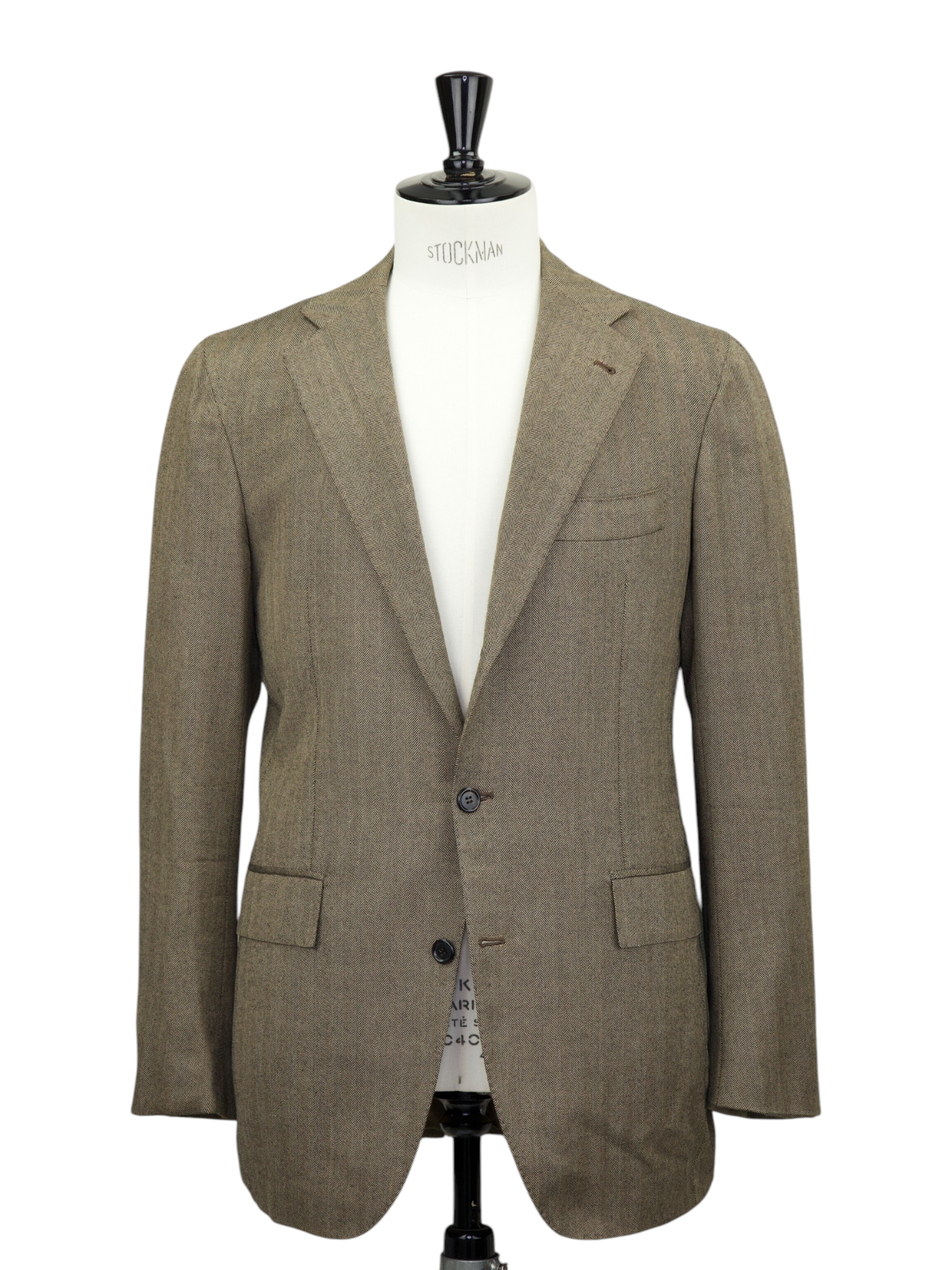 Orazio Luciano Brown Fine-Wool Herringbone Jacket