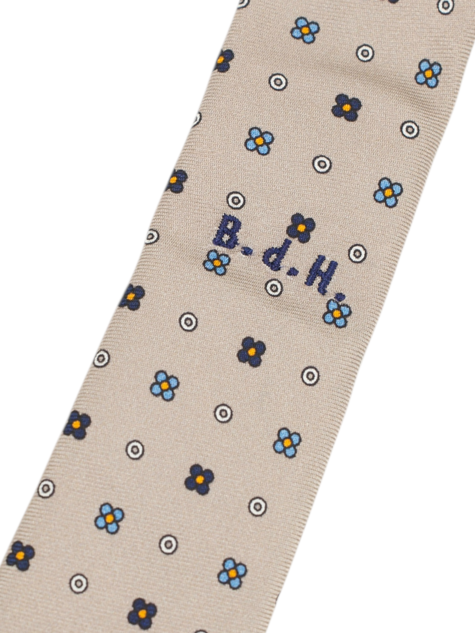 Marzullo 5-Fold Taupe & Light Blue Silk Floral Tie
