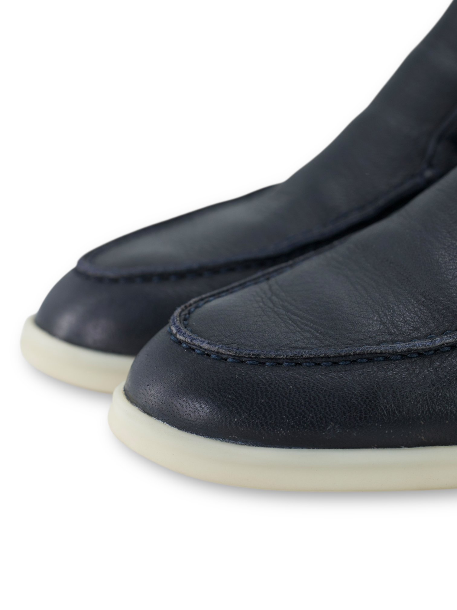 Loro Piana Dark Blue Elk Leather Open Walk Ankle Boots