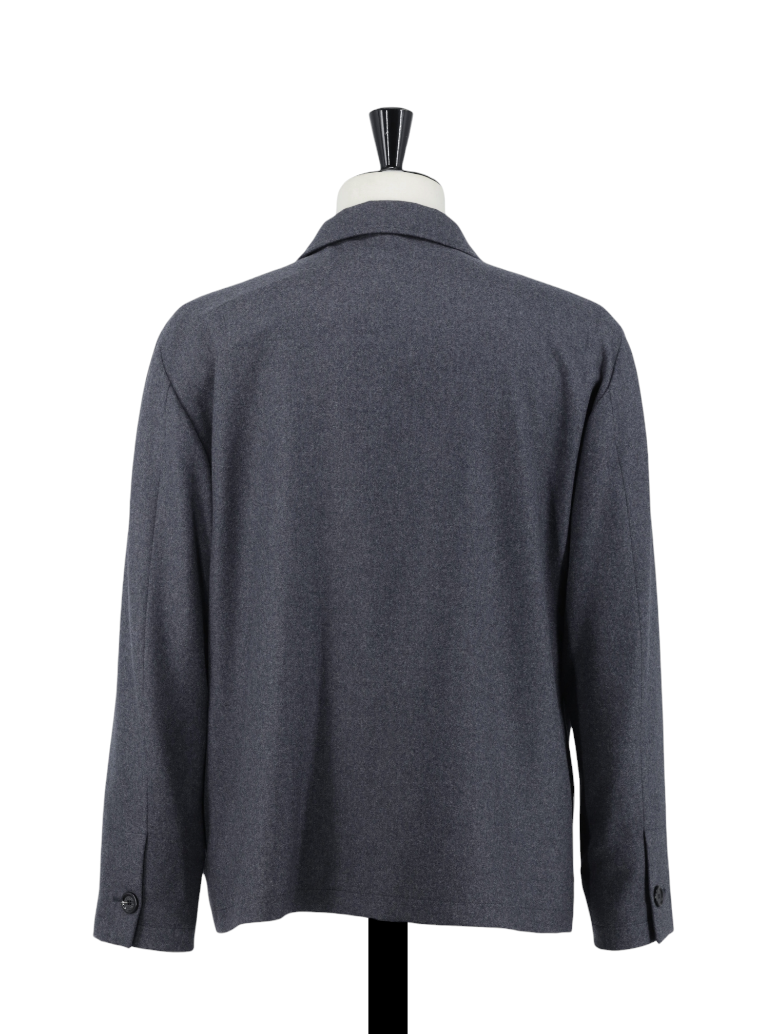 Lardini Dark Grey Wool & Cashmere Flannel Overshirt