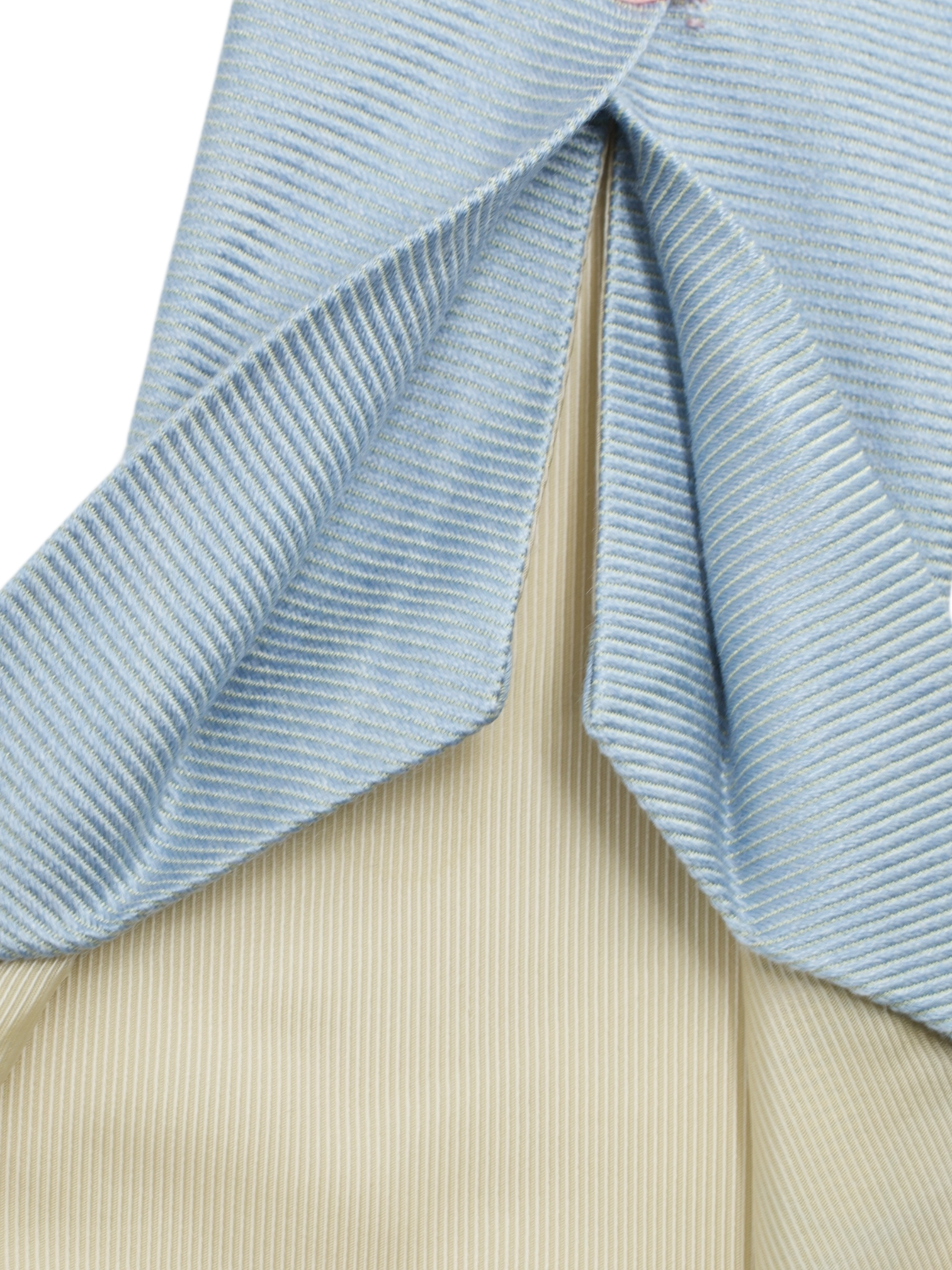 Luigi Borrelli 5-Fold Ice Blue Cashmere & Silk Horizontal Weave Tie