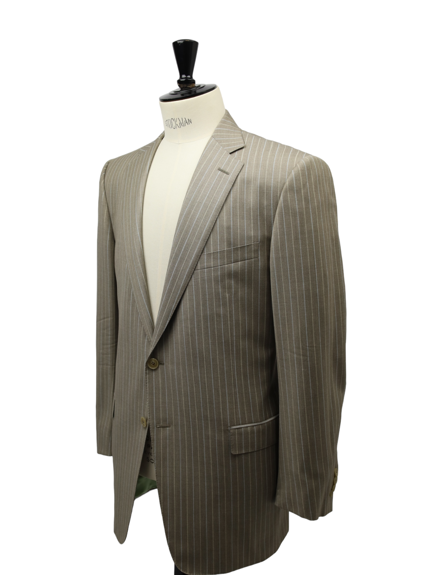 Ermenegildo Zegna Taupe Multi-Color Pinstripe Suit