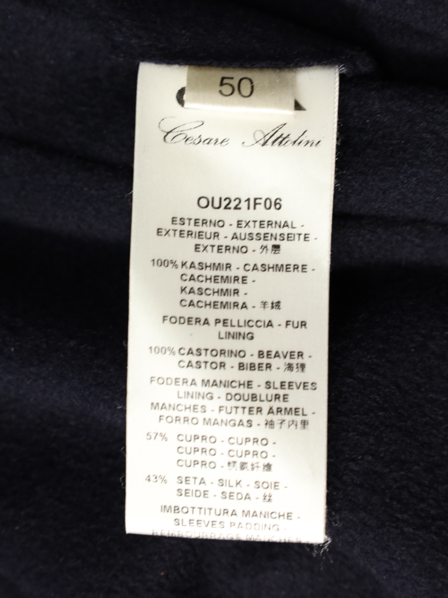 Cesare Attolini Navy Cashmere & Castorino Pilot Jacket