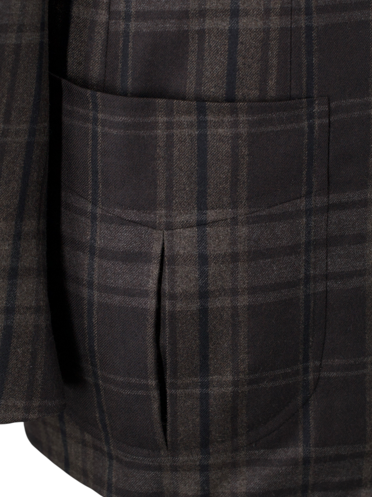 Tom Ford Dark Brown Wool & Cashmere Checkered Country Jacket