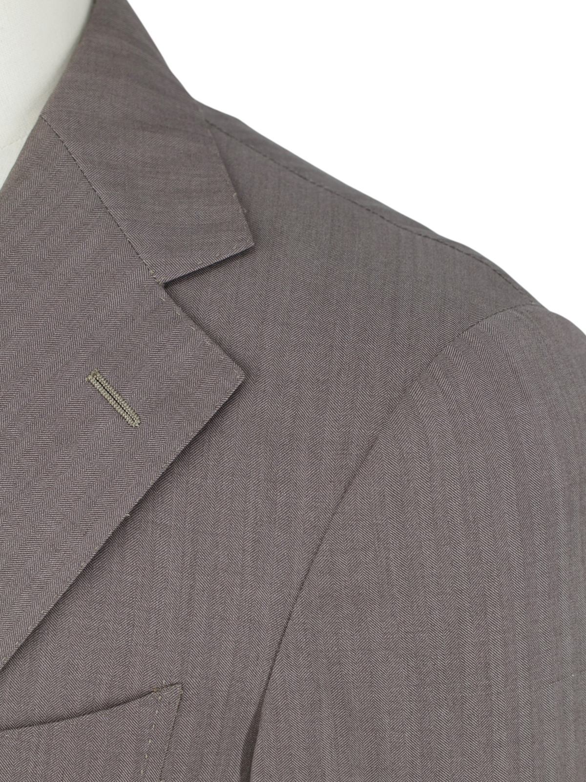 Ermenegildo Zegna Warm Taupe 4-Seasons Trofeo-Wool Herringbone Suit