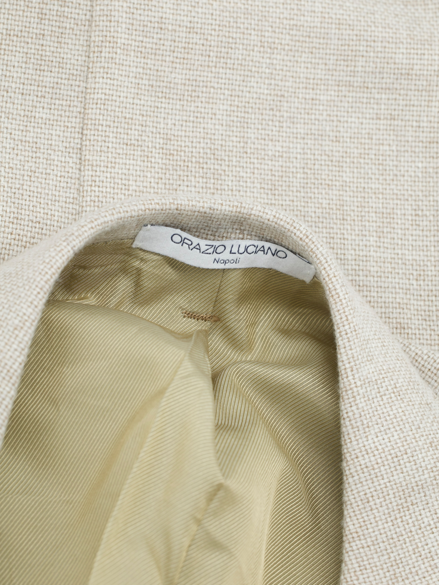 Orazio Luciano Sand Wool, Cashmere & Stretch Basket-Weave Jacket