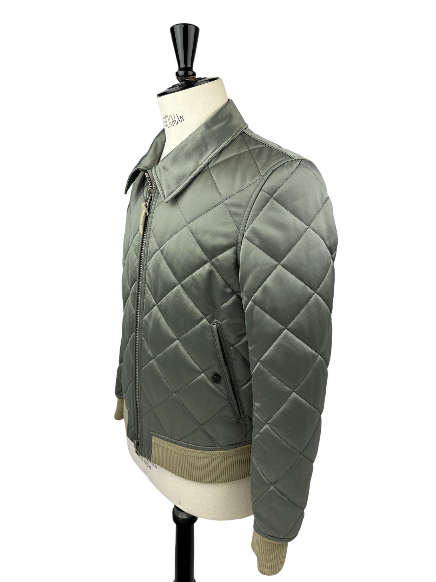 Tom Ford Pistache Diamond-Quilted Bomber Jacket