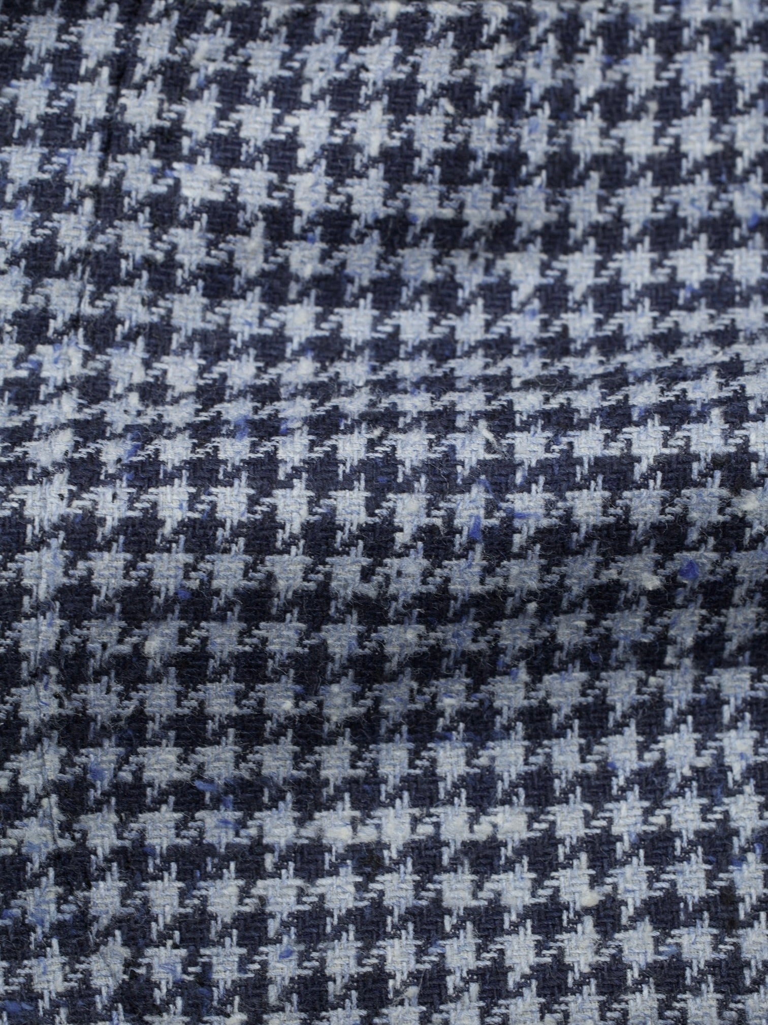 Cesare Attolini Indigo Blue Silk & Wool Bouclé Houndstooth Jacket
