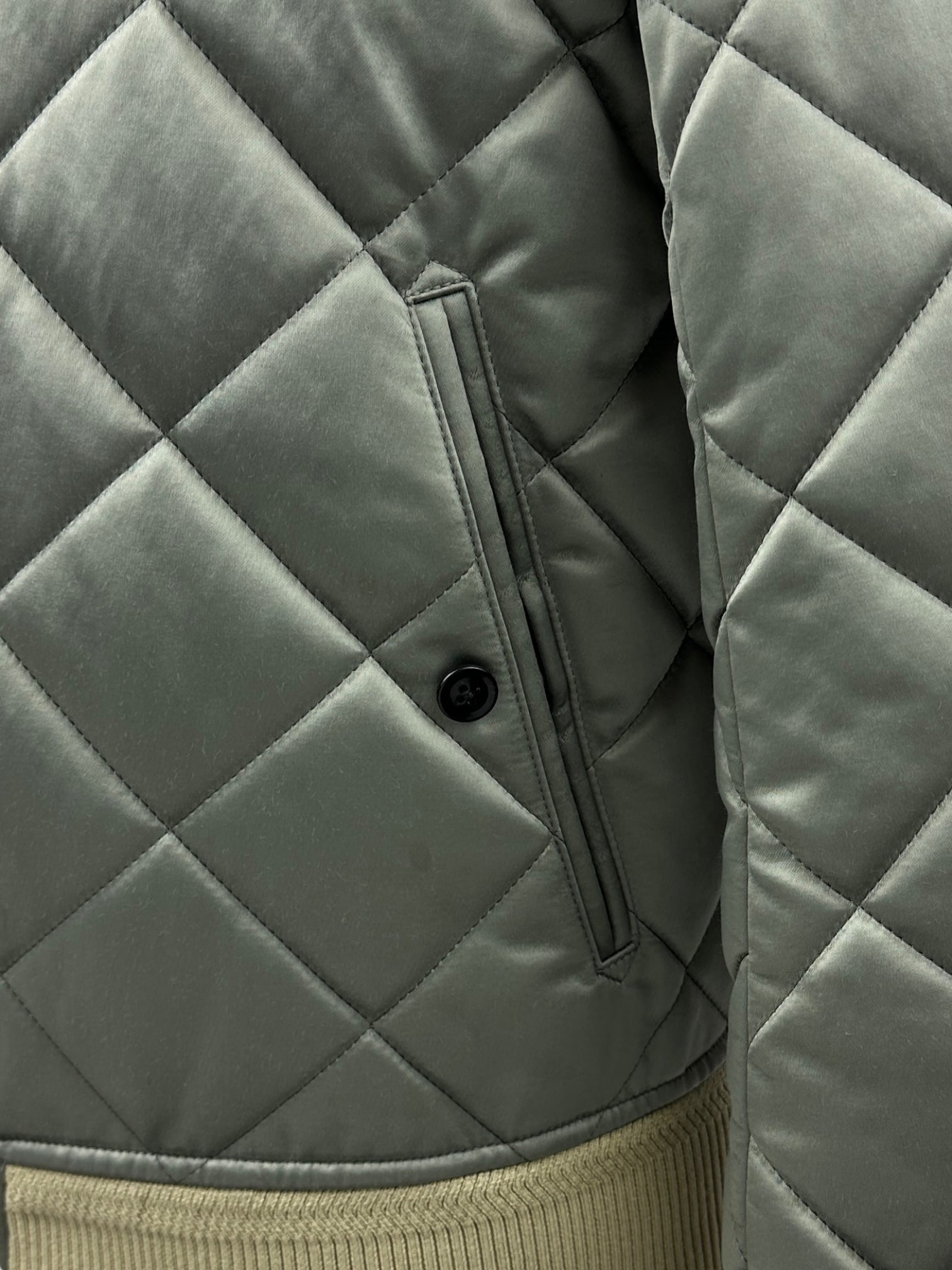 Tom Ford Pistache Diamond-Quilted Bomber Jacket