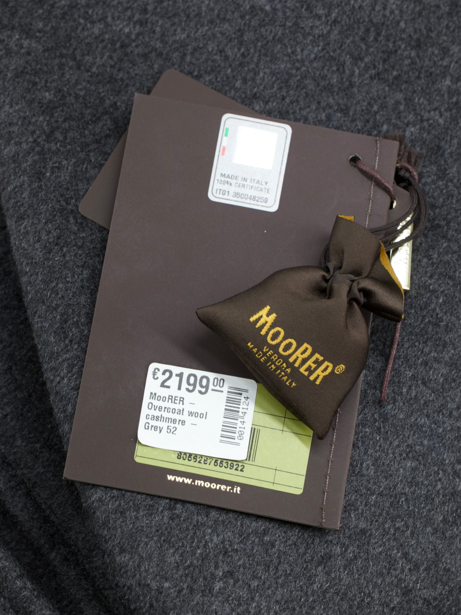 MooRER Dark Grey Wool & Cashmere Montesi Overcoat