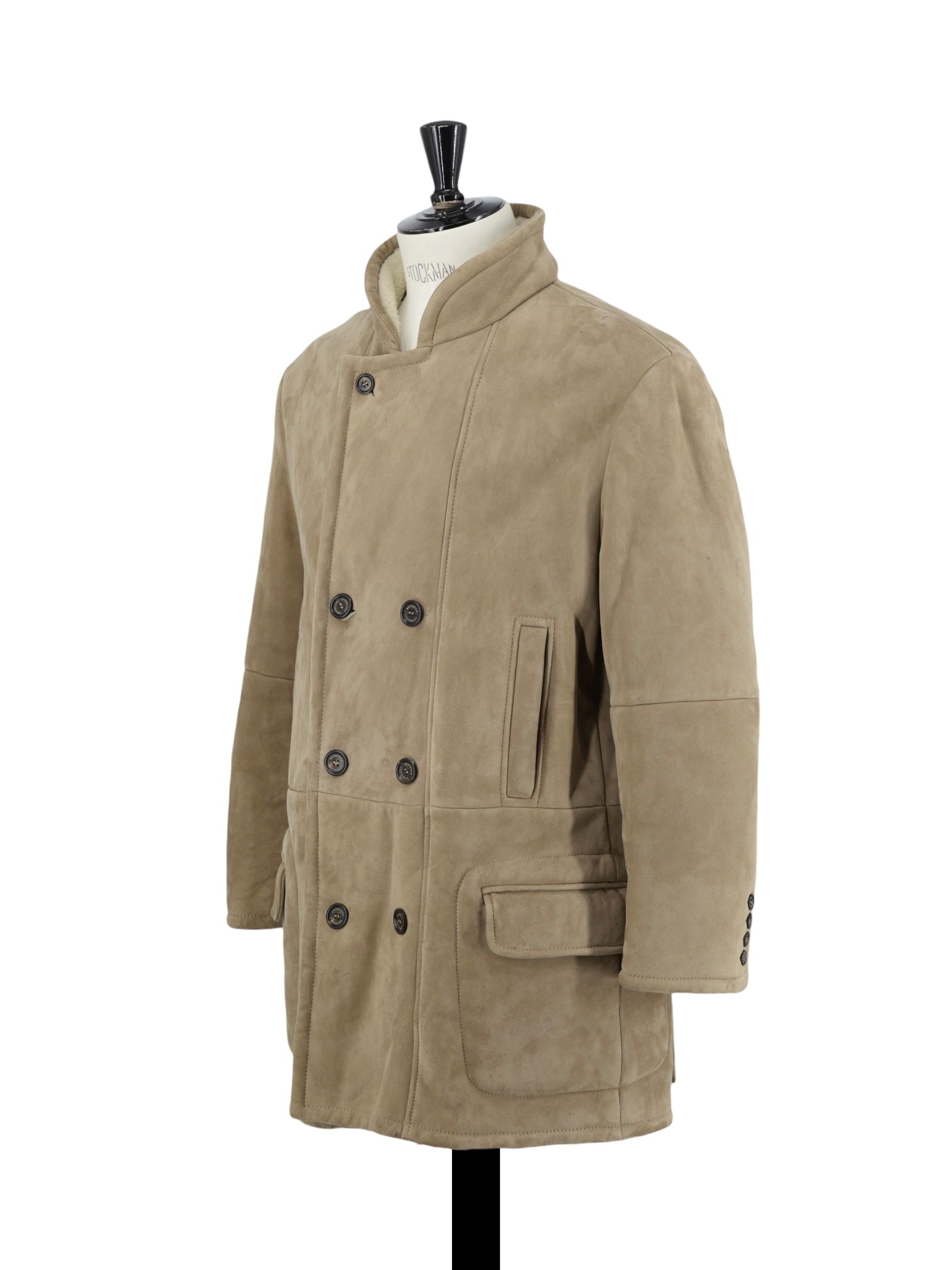 Brunello Cucinelli Beige Suède Lammy Coat