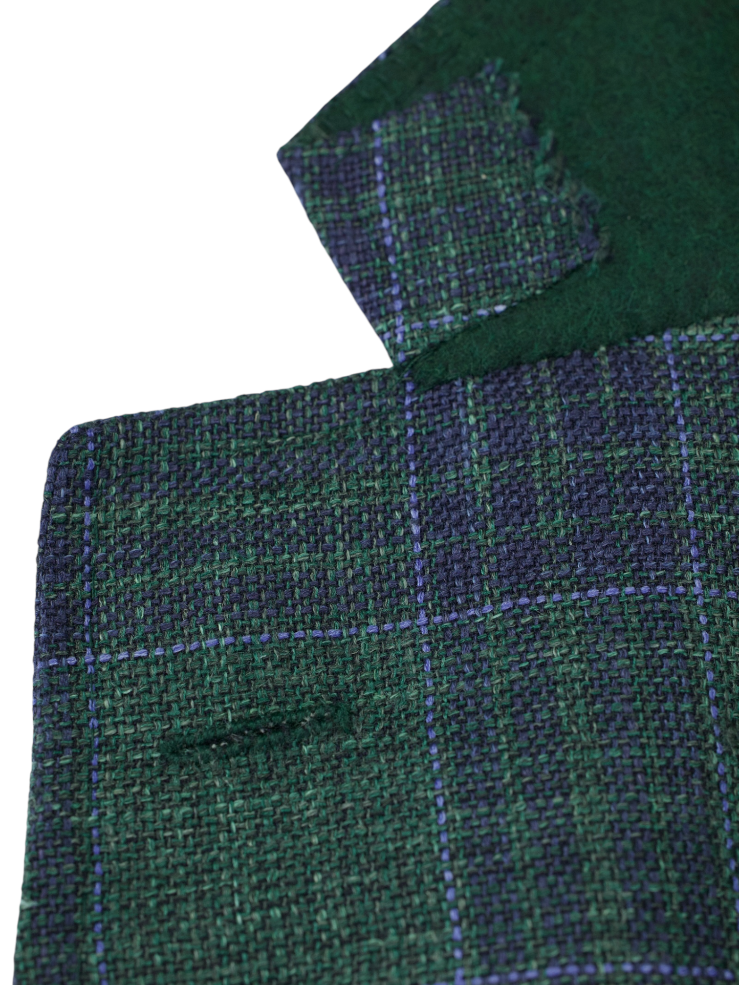 Caruso Bottle Green & Blue Wool, Silk & Linen "Summertime" Aida Jacket