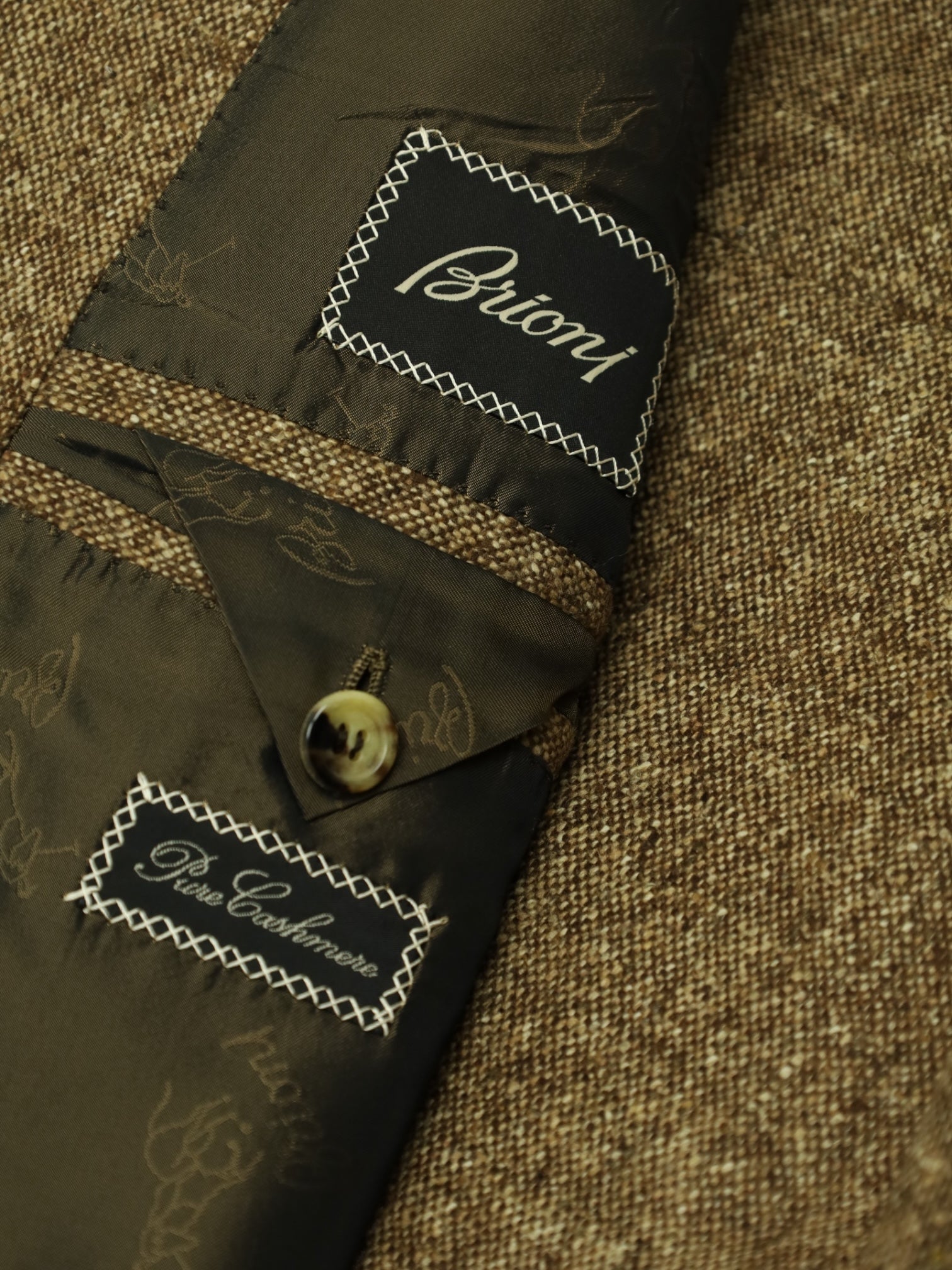 Brioni Brown Birdseye Cashmere Jacket