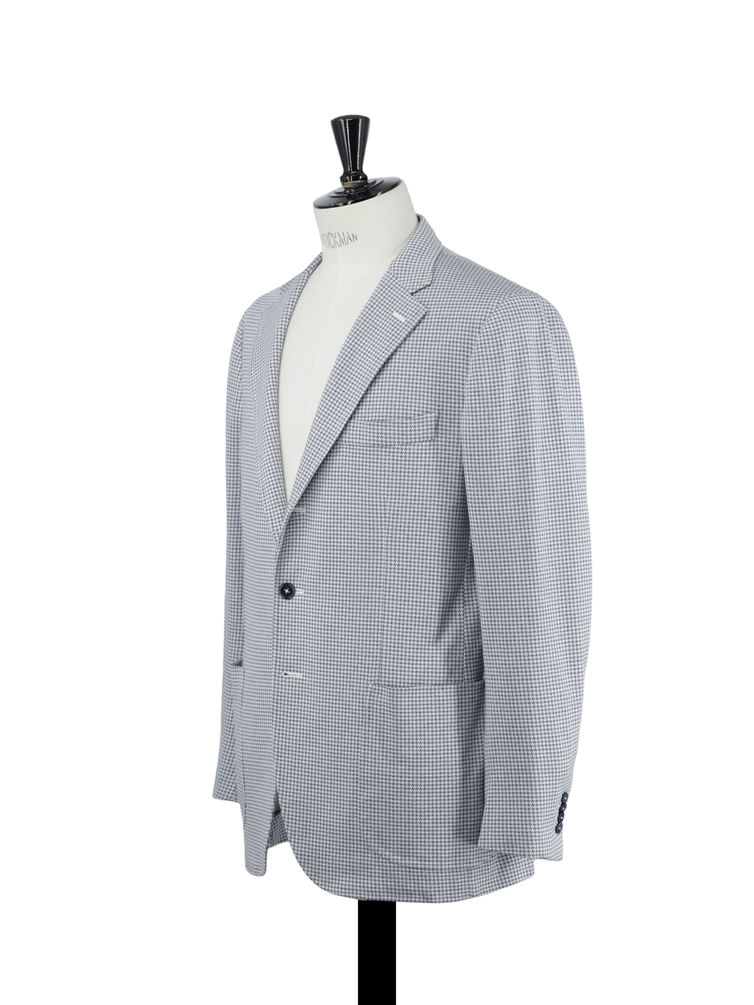 Isaia Steel Blue Silk & Cotton Pied de Poule "Comfort Project" Jacket