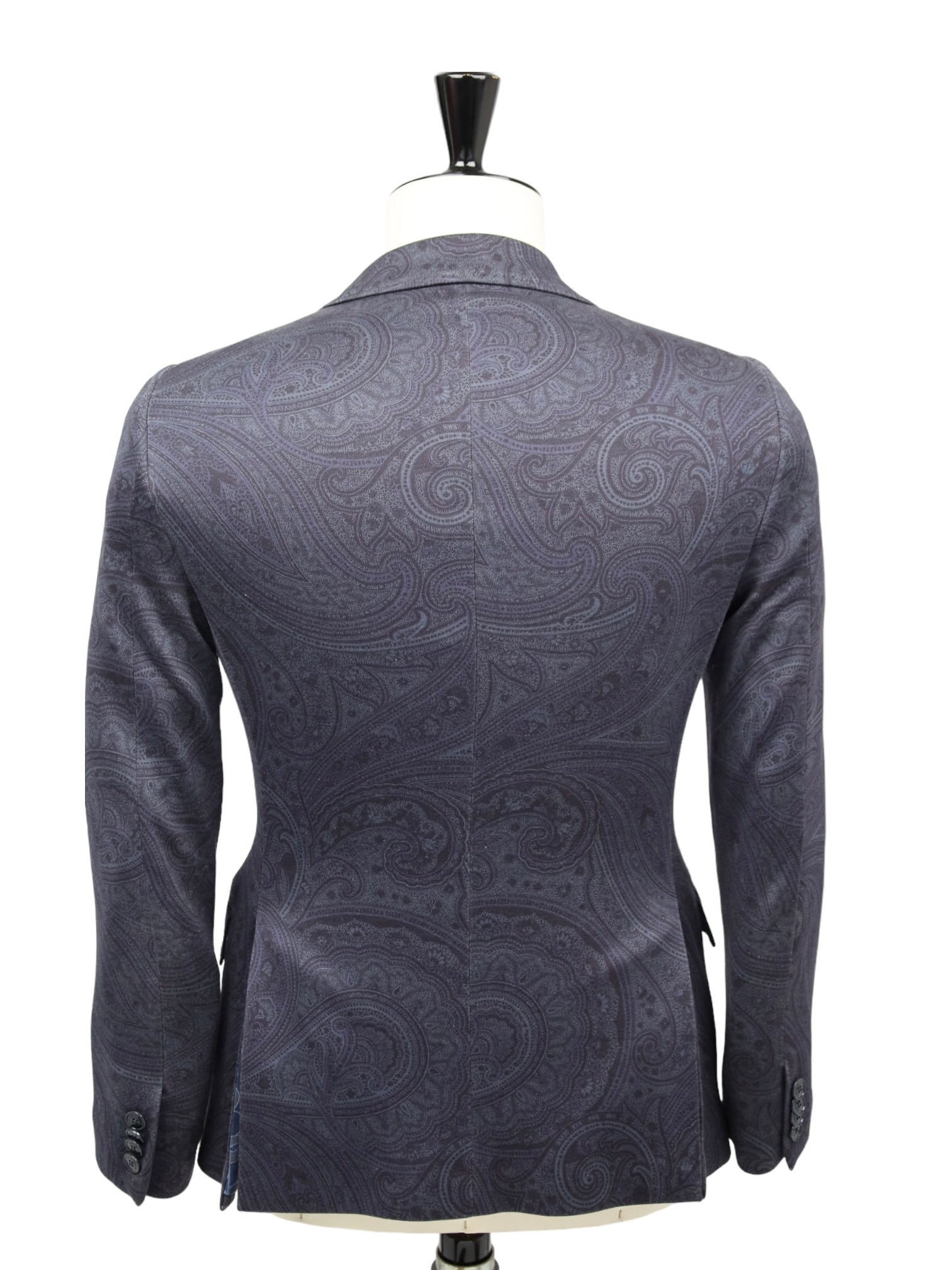 Etro Blue Cotton Stretch Paisley Jacket
