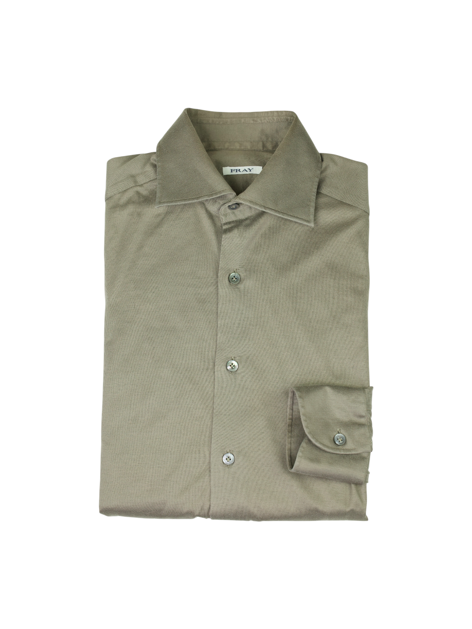 Fray Warm Taupe Cotton Jersey-Knitted "Gabriel" Shirt