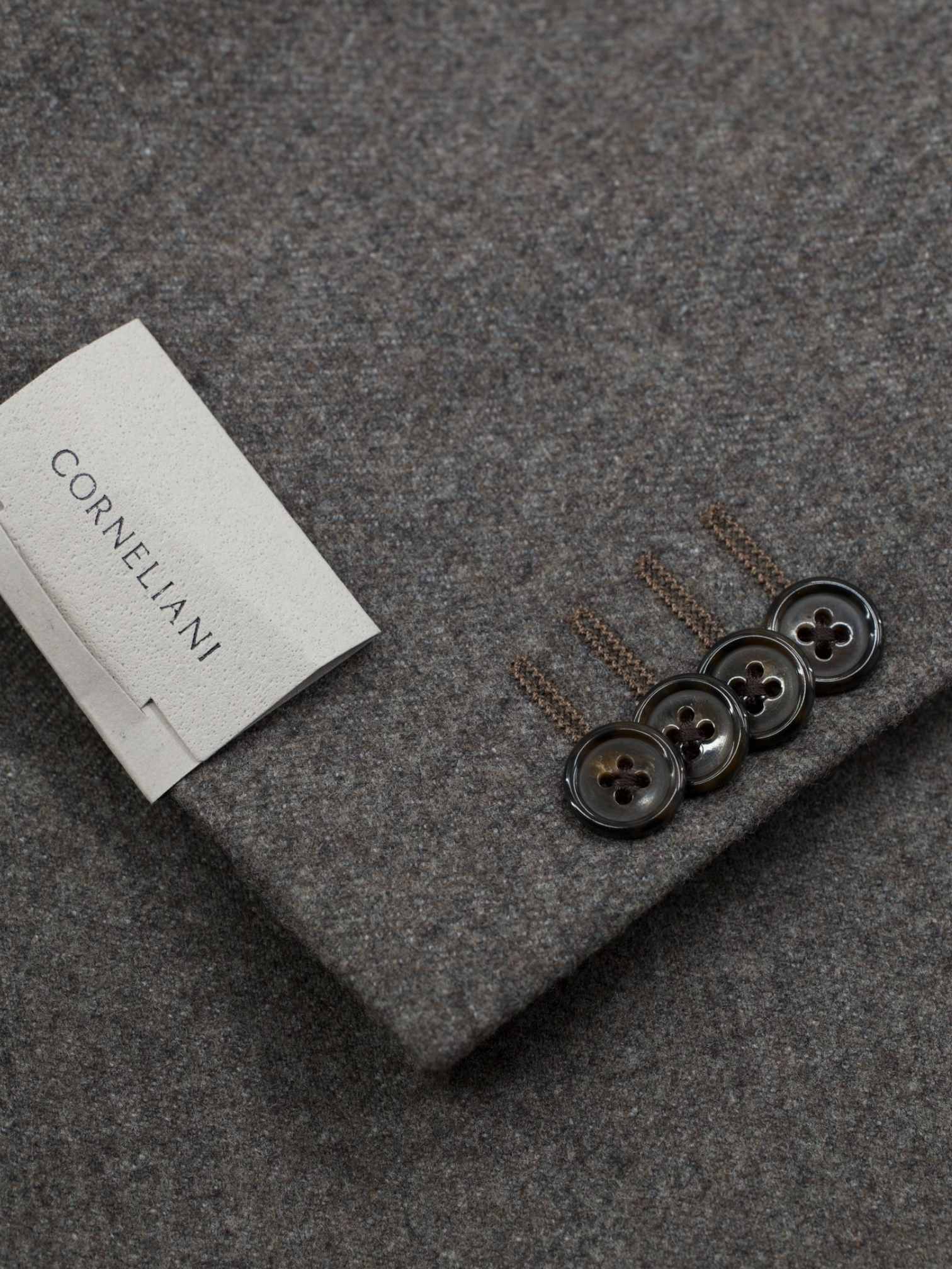 Corneliani Warm Grey Double-Breasted 18.75-Micron Wool Gate Jacket
