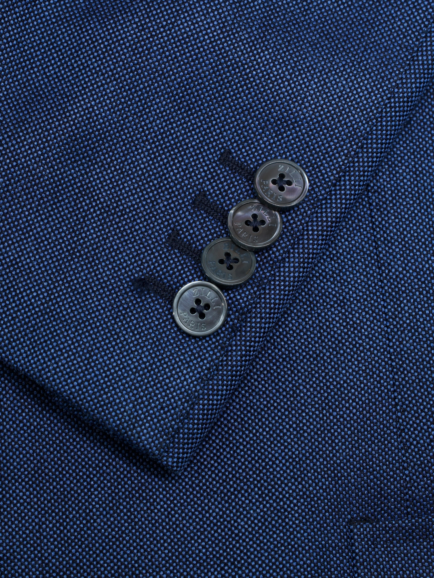 Zilli Blue Silk & Cotton Pinpoint Jacket