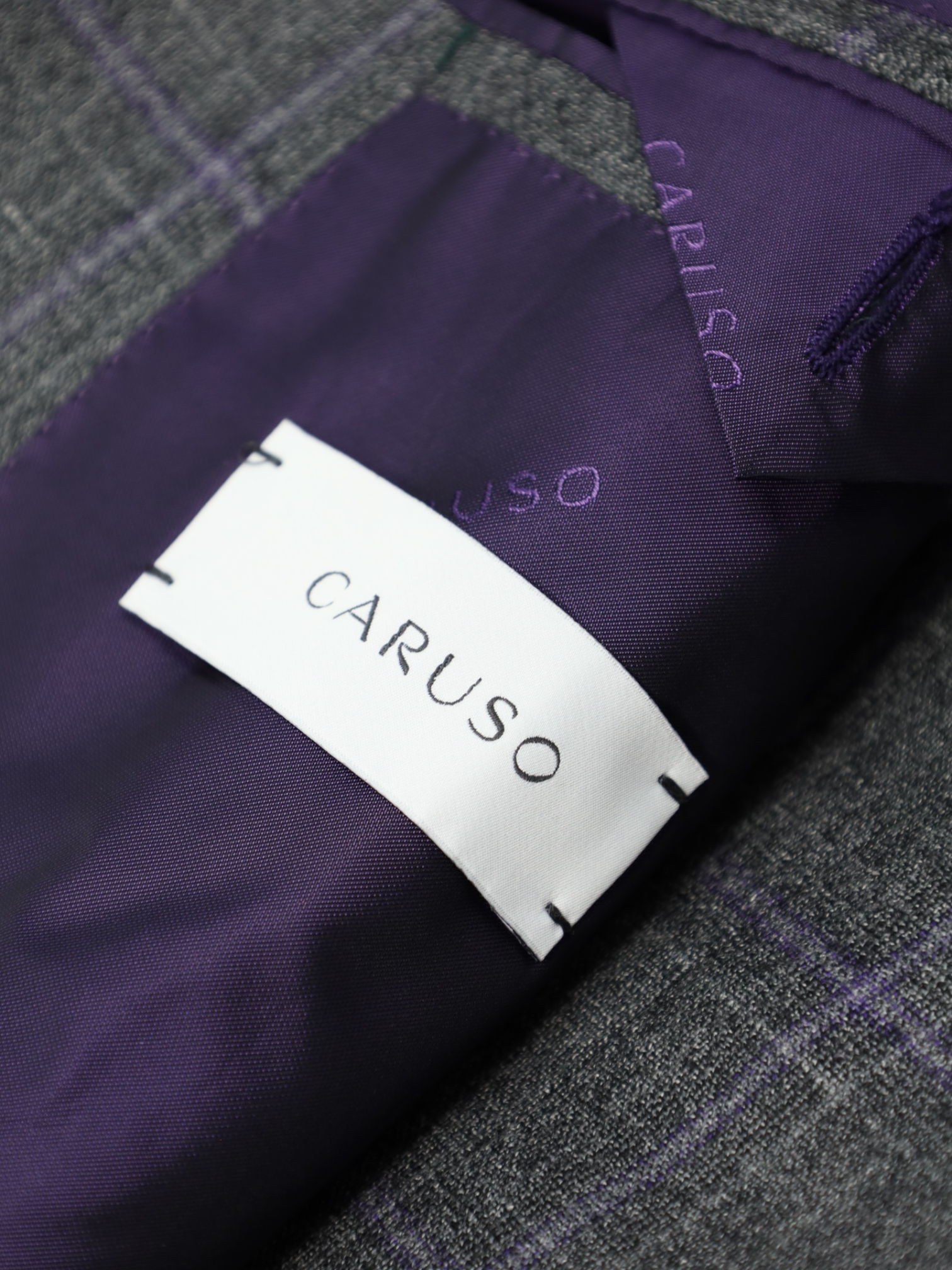 Caruso Grey Aida Super 130's Windowpane Double Breasted Suit