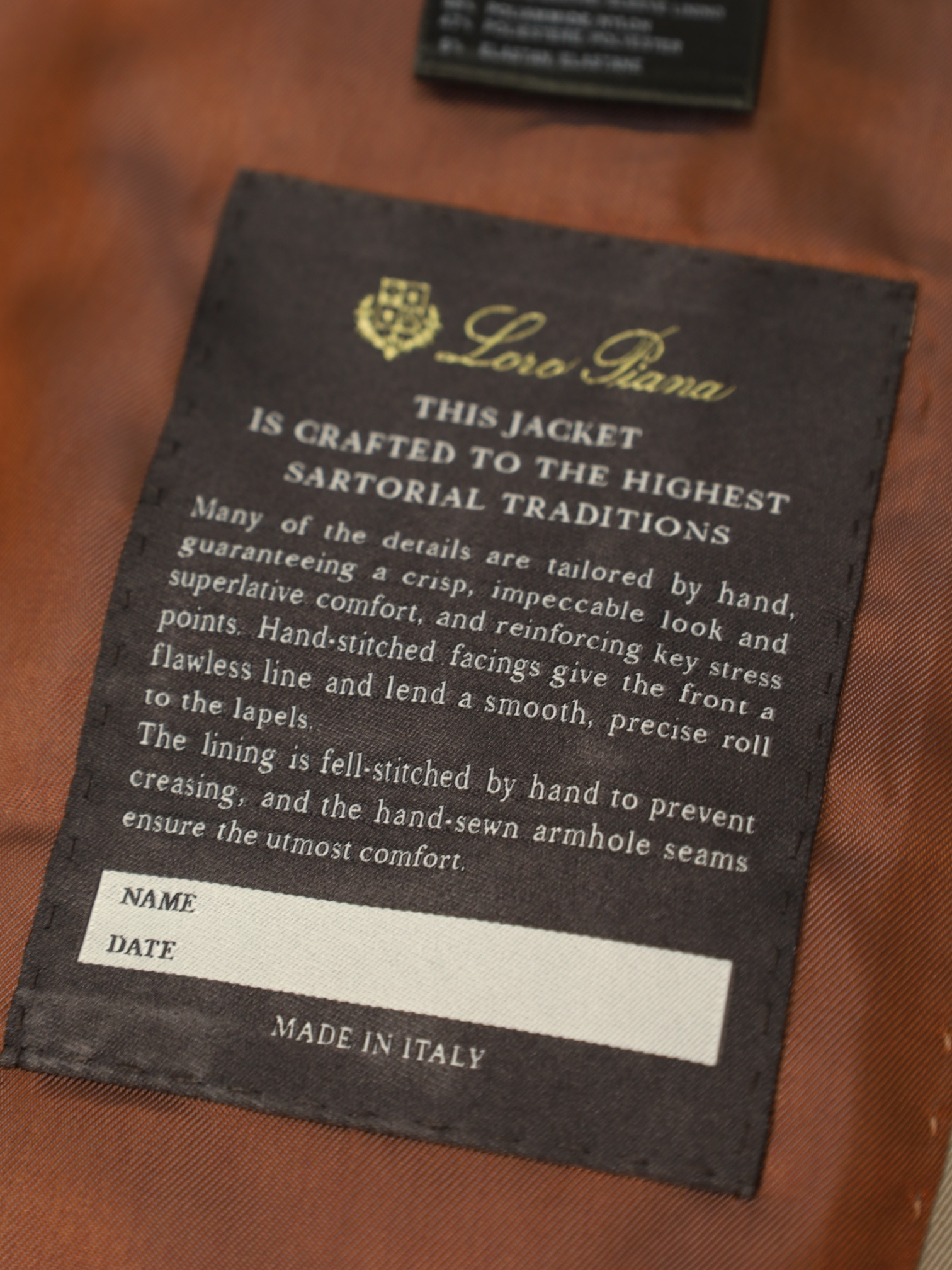 Loro Piana Beige Cotton Twill Sartorial Jacket