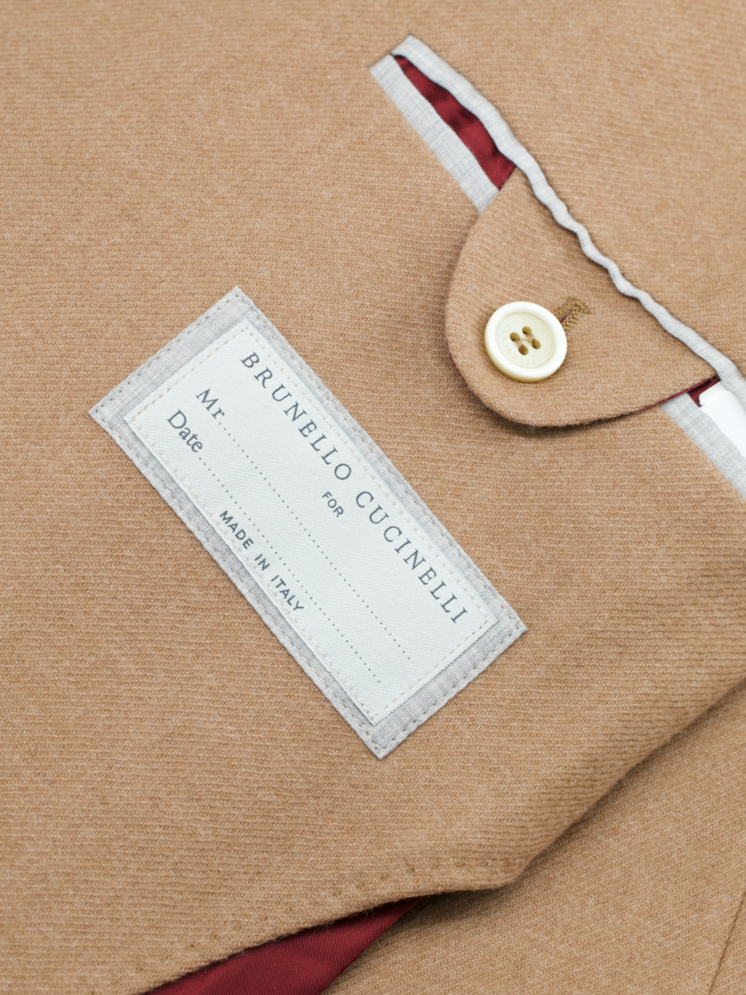 Brunello Cucinelli Camel Brown Wool & Cashmere Soft-Tailored Jacket