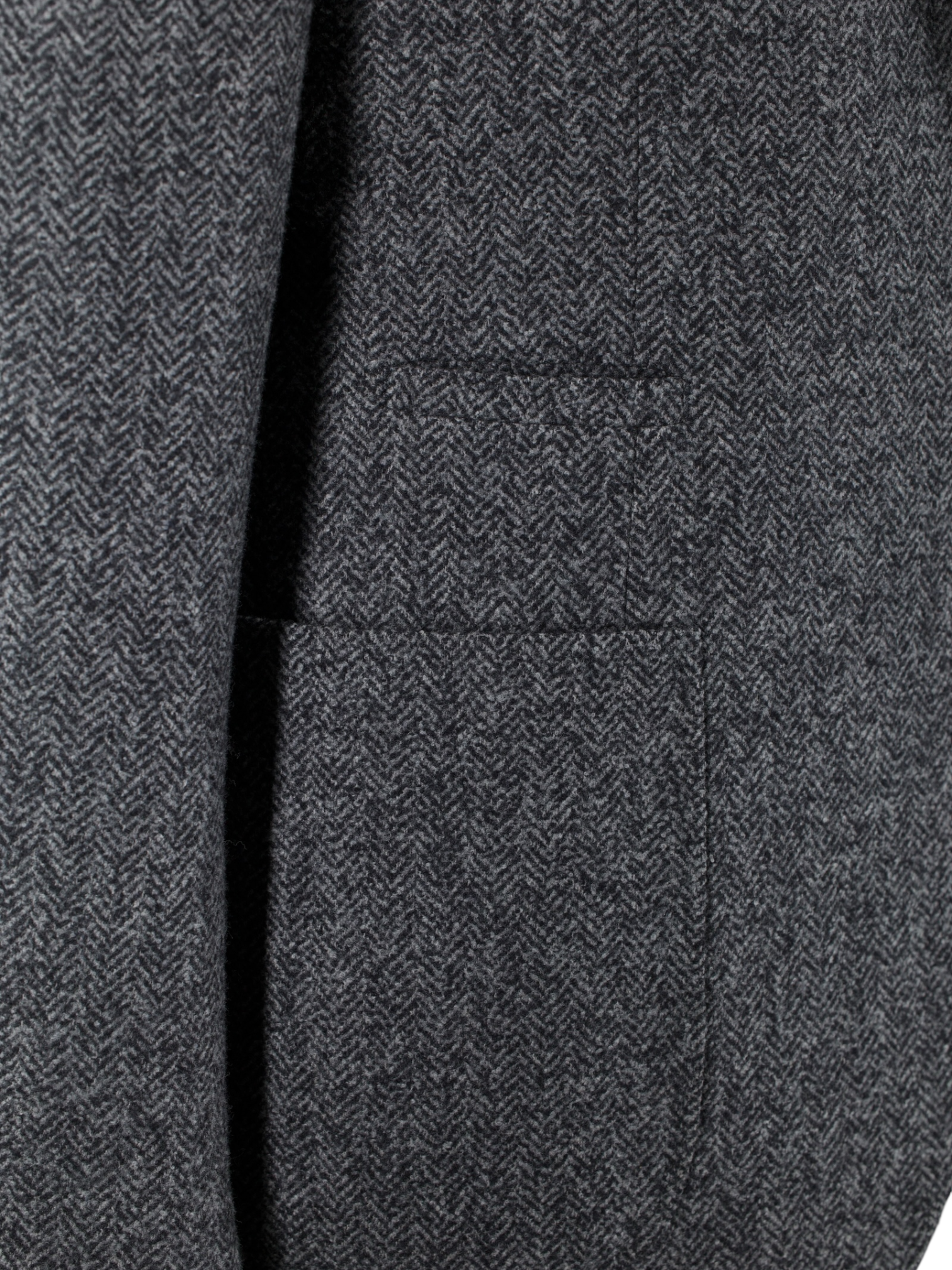 Brunello Cucinelli Grey Wool, Silk & Cashmere Herringbone Jacket
