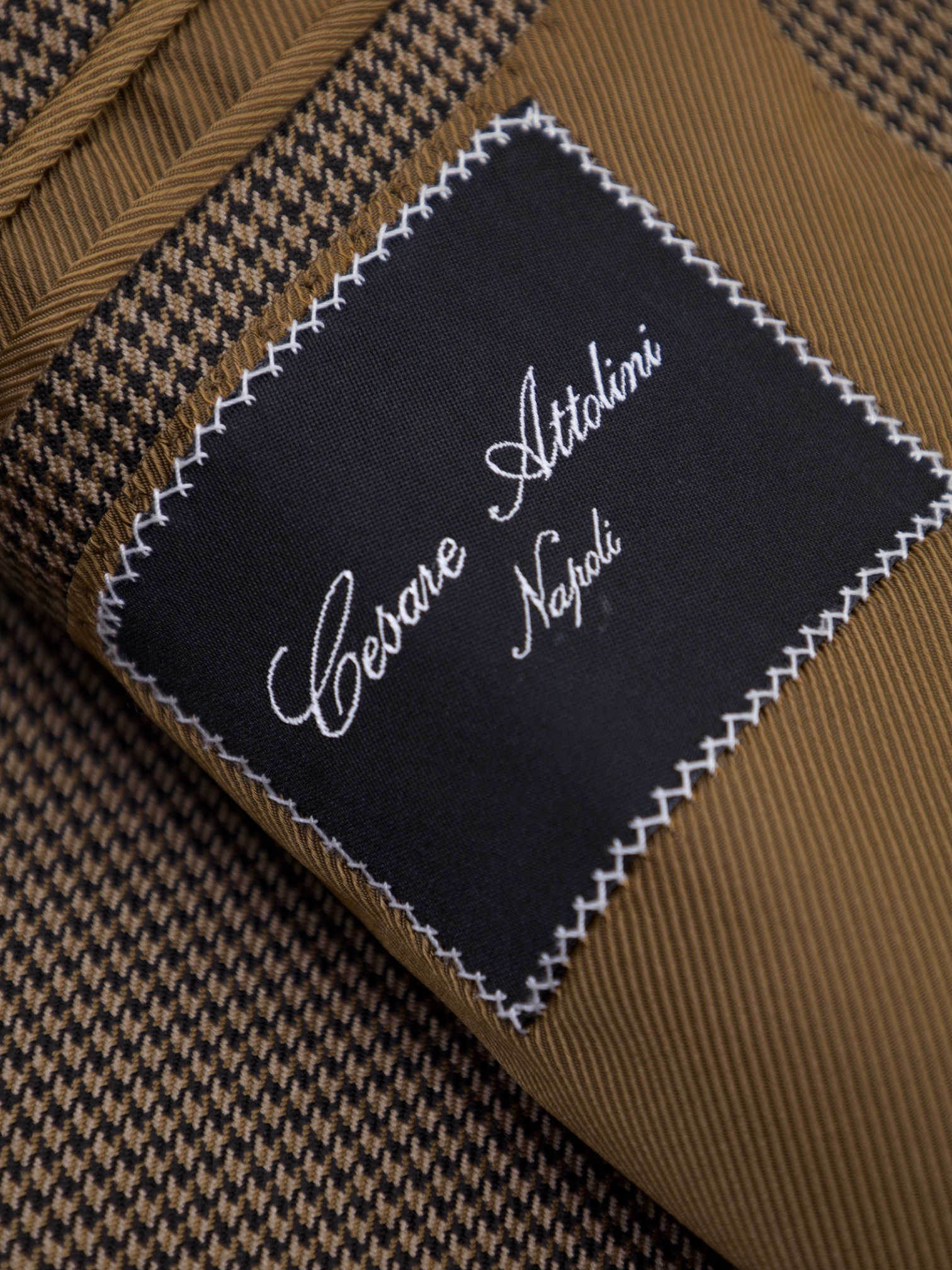 Cesare Attolini Castagne Brown Extrafine-Wool Puppytooth Jacket