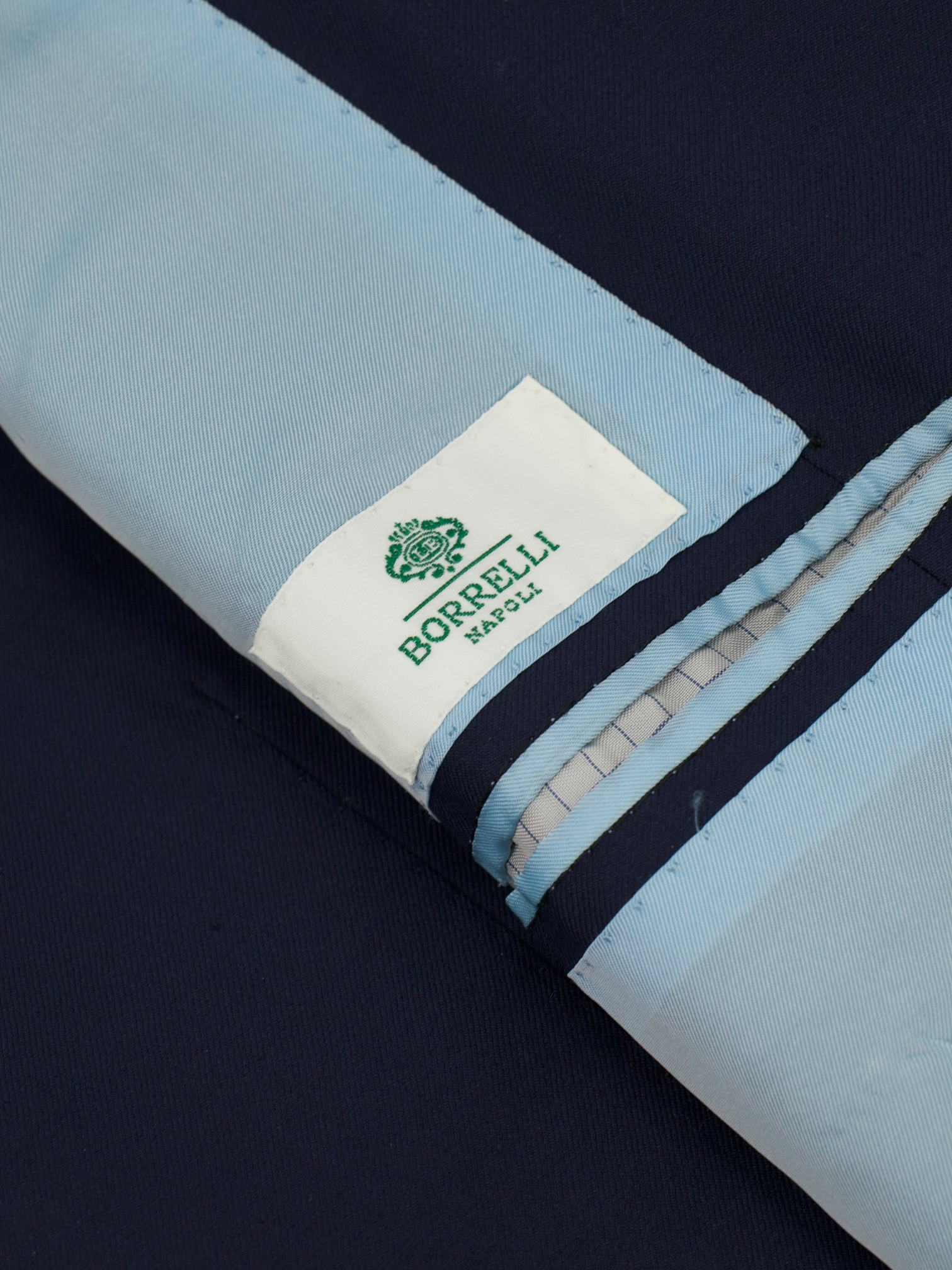 Luigi Borrelli Dark Blue Fine-Wool Twill Neapolitan Suit