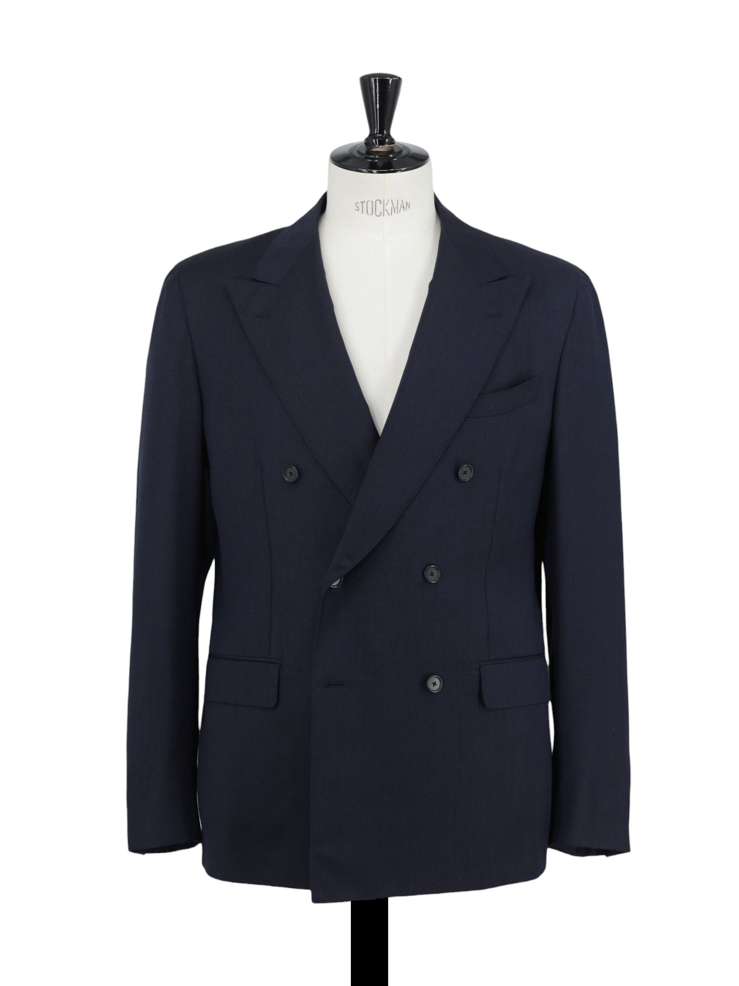 Caruso Navy Double Breasted Super 110's Pinpoint Suit