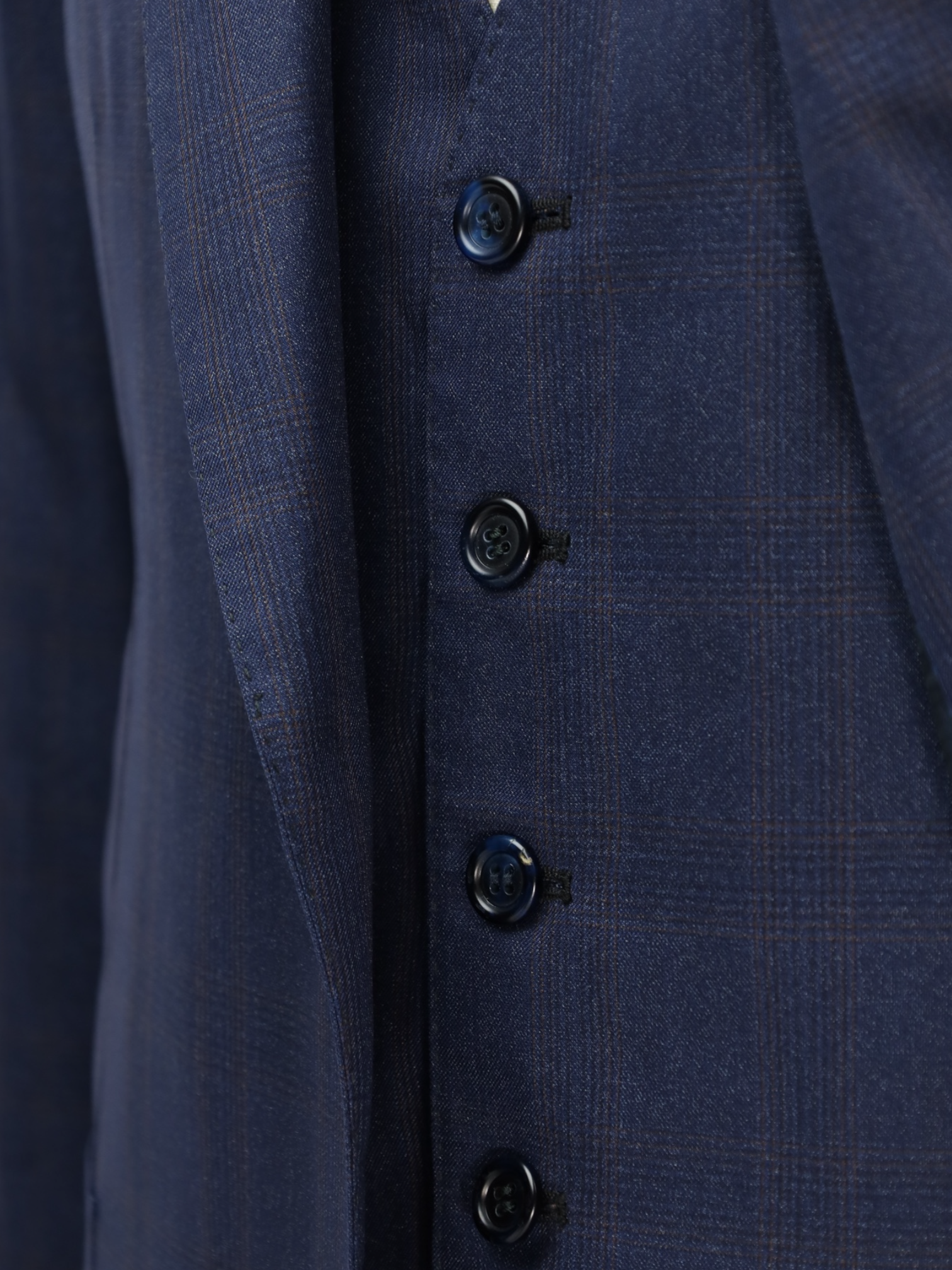 Brioni Blue and Brown 3-Piece Wool & Silk Glenplaid Suit