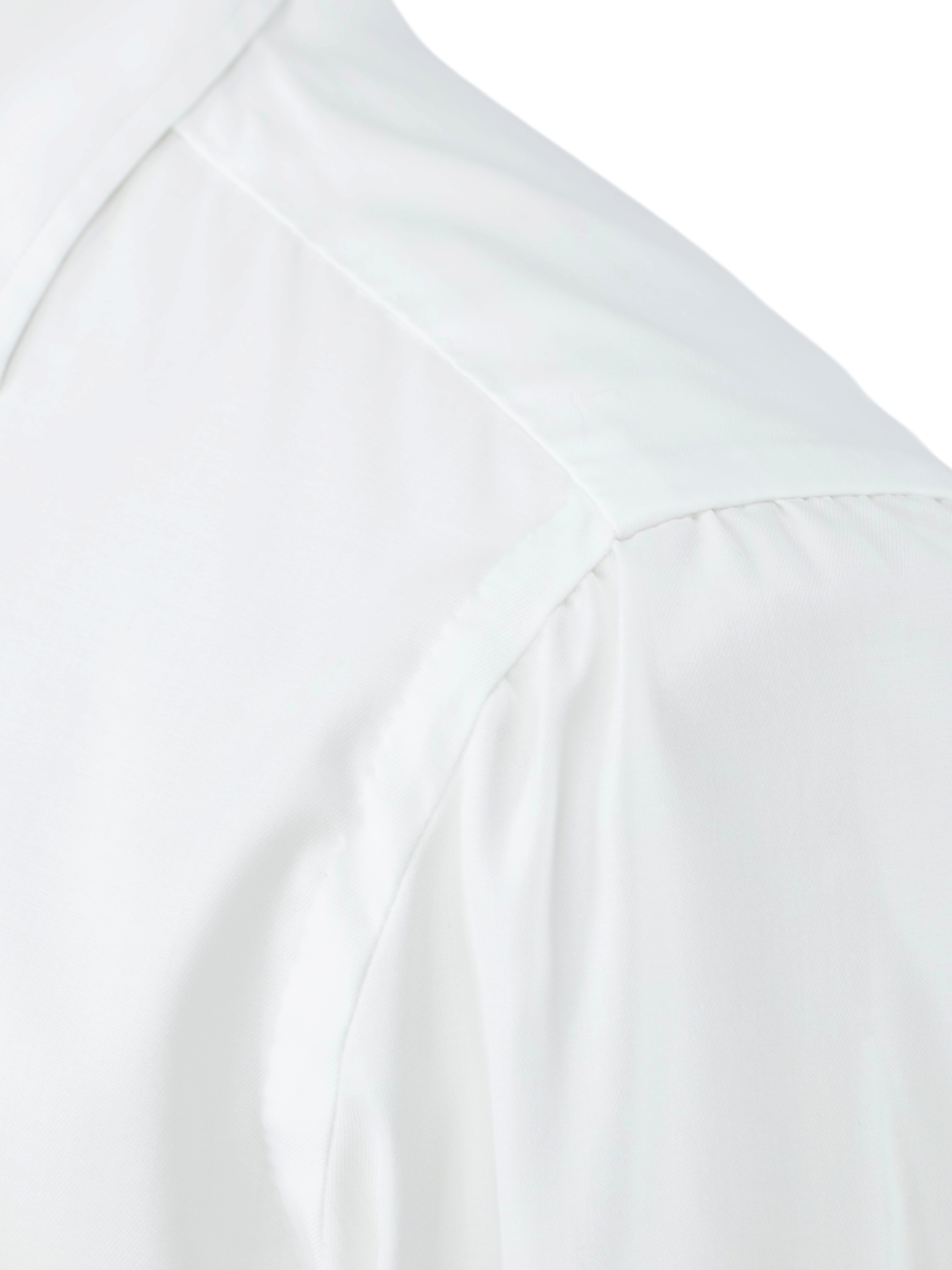 Finamore Esclusiva White One-Piece Collar Cotton Twill Shirt