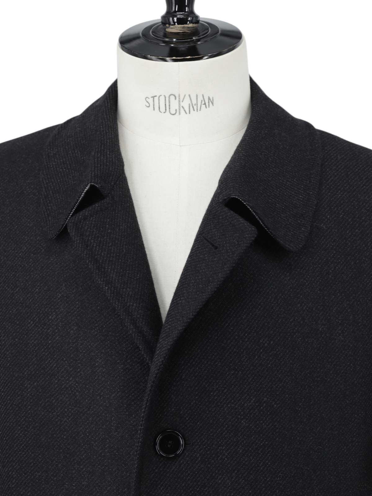 Canali Anthracite Waterrepellent-Wool Twill Carcoat