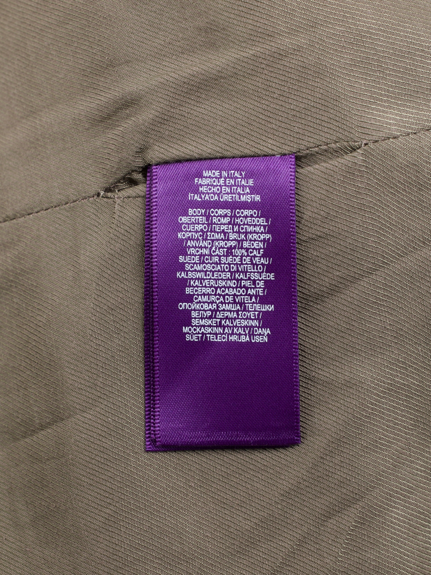 Ralph Lauren Purple Label Brown Calf-Suede Biker Jacket
