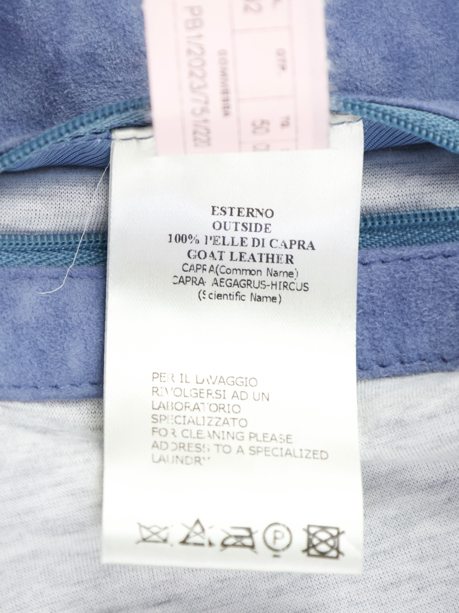 Mandelli Light Blue Goatskin Suede Overshirt Jacket
