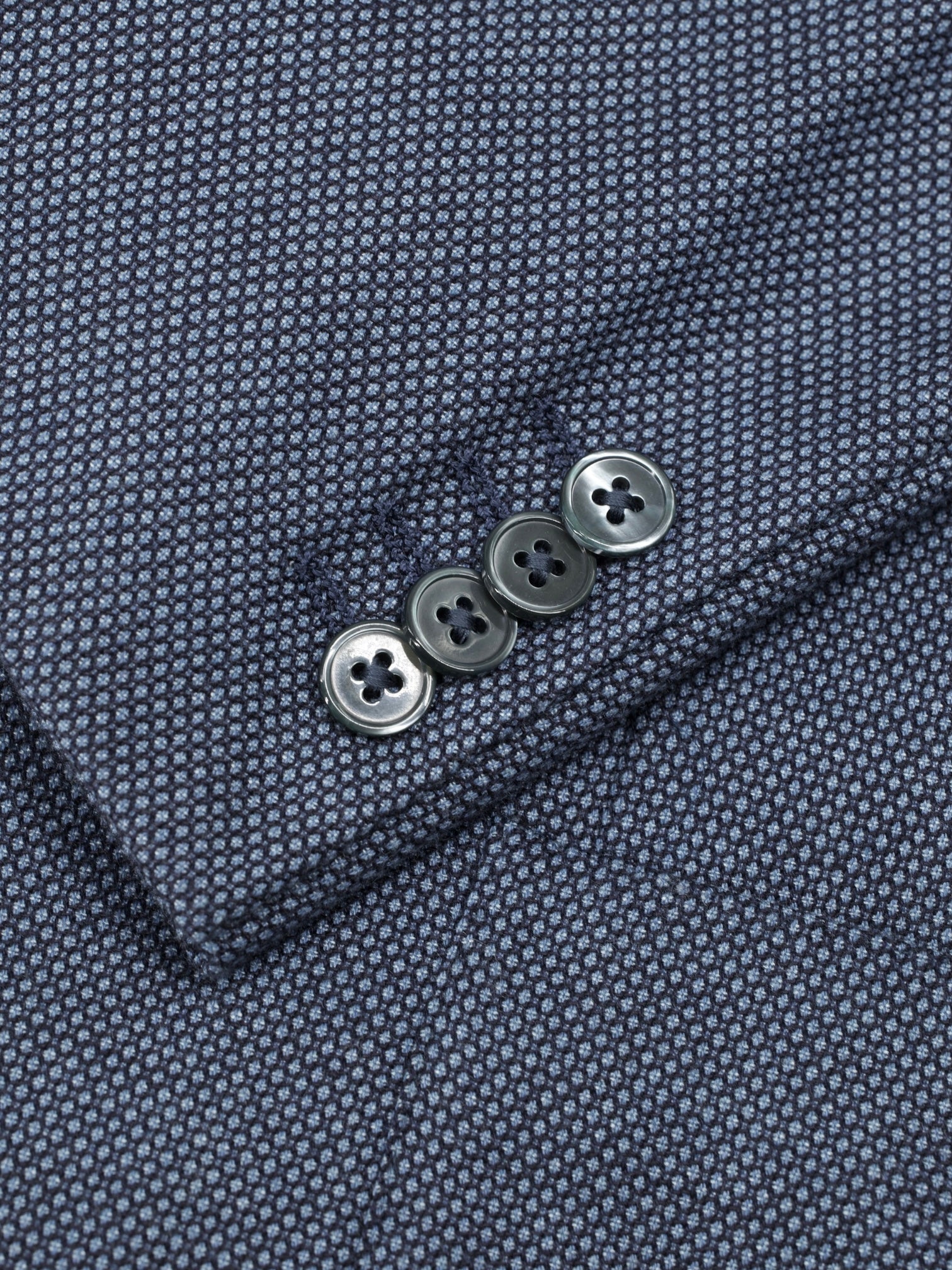 Ermenegildo Zegna Steel Blue Cotton, Cashmere & Rayon Micro-Pattern "Street" Jacket