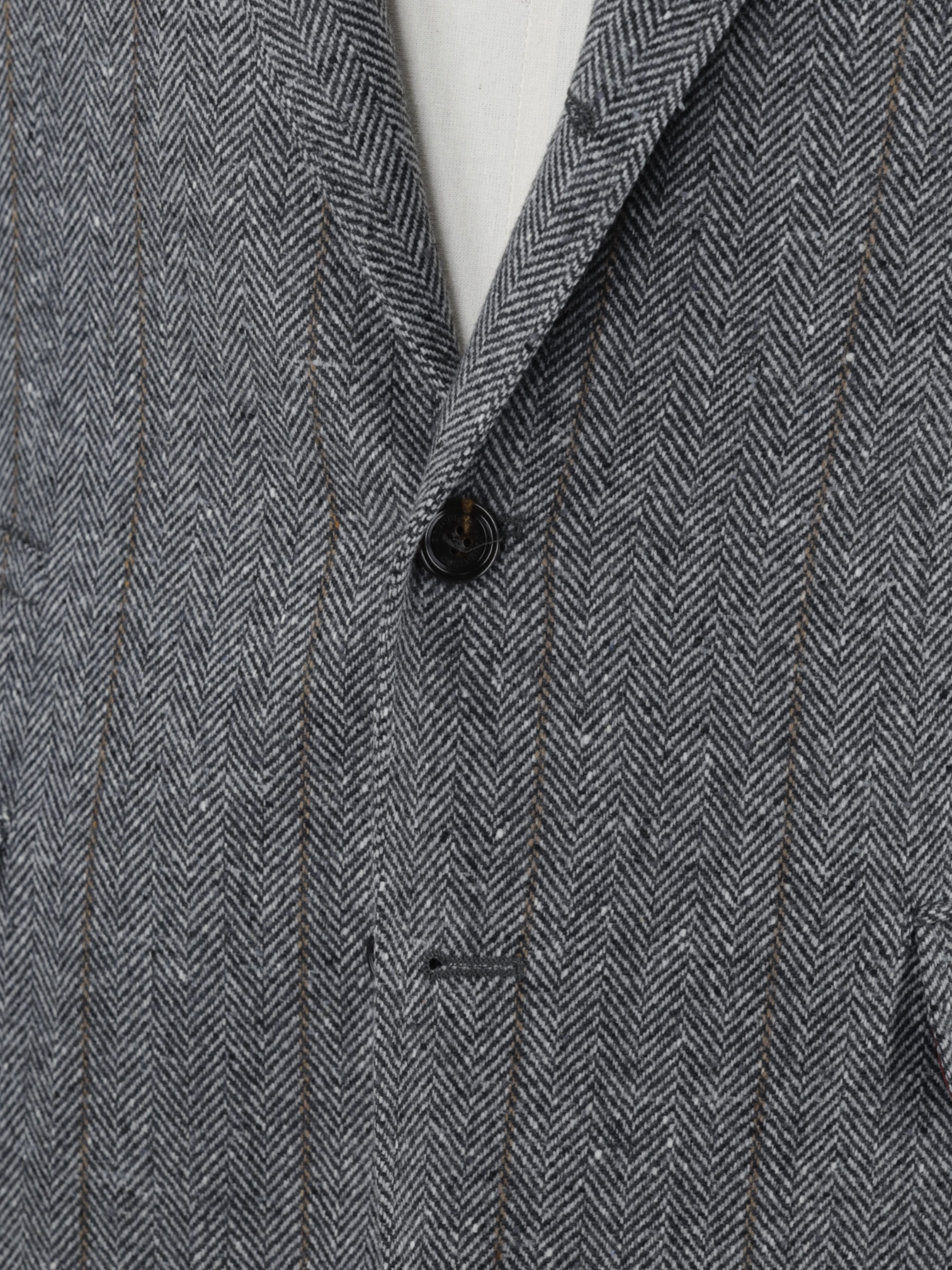 Brunello Cucinelli Grey Wool & Cashmere Herringbone & Overcheck Jacket
