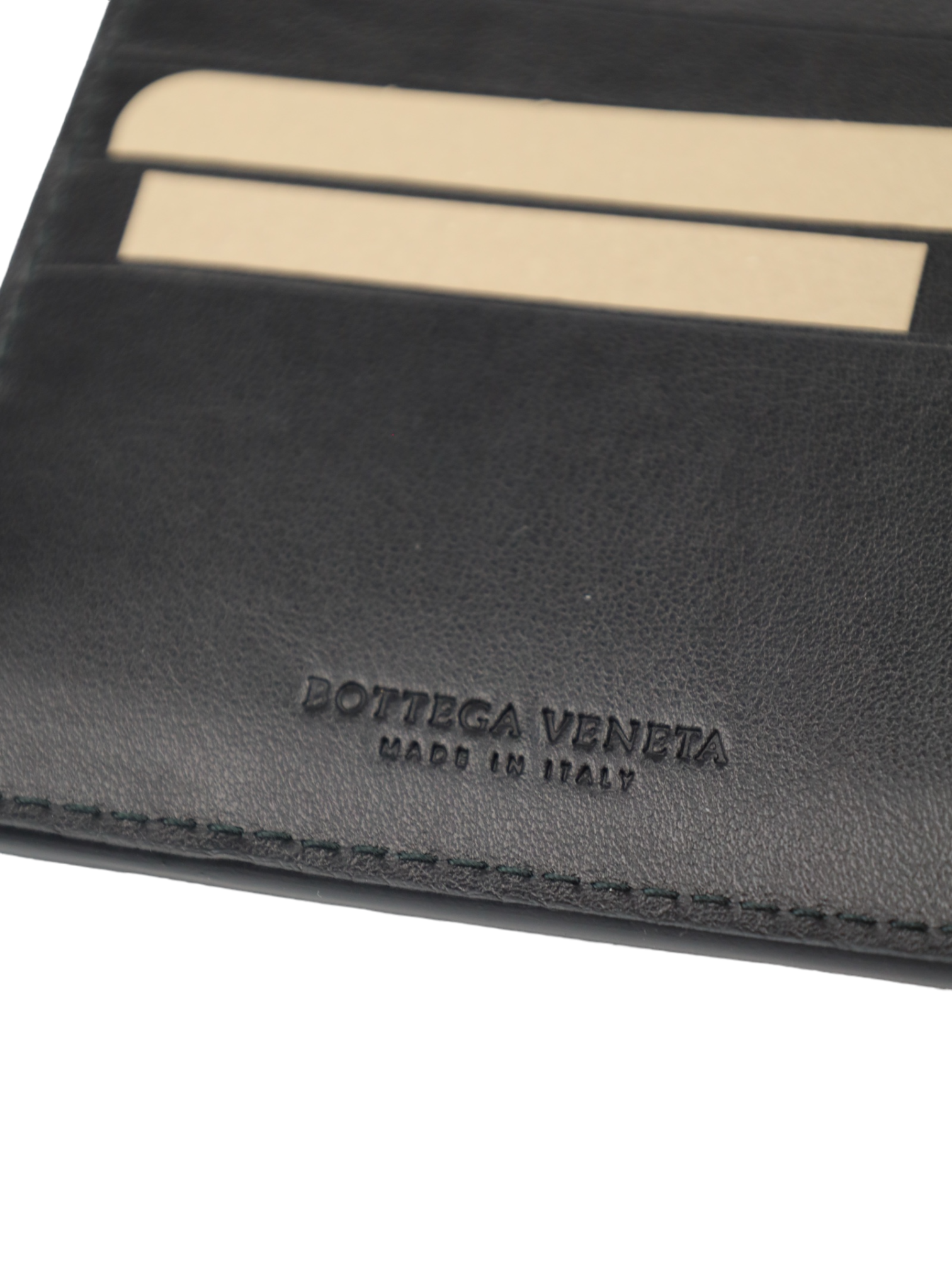 Bottega Veneta Black Intrecciato Leather Billfold Wallet