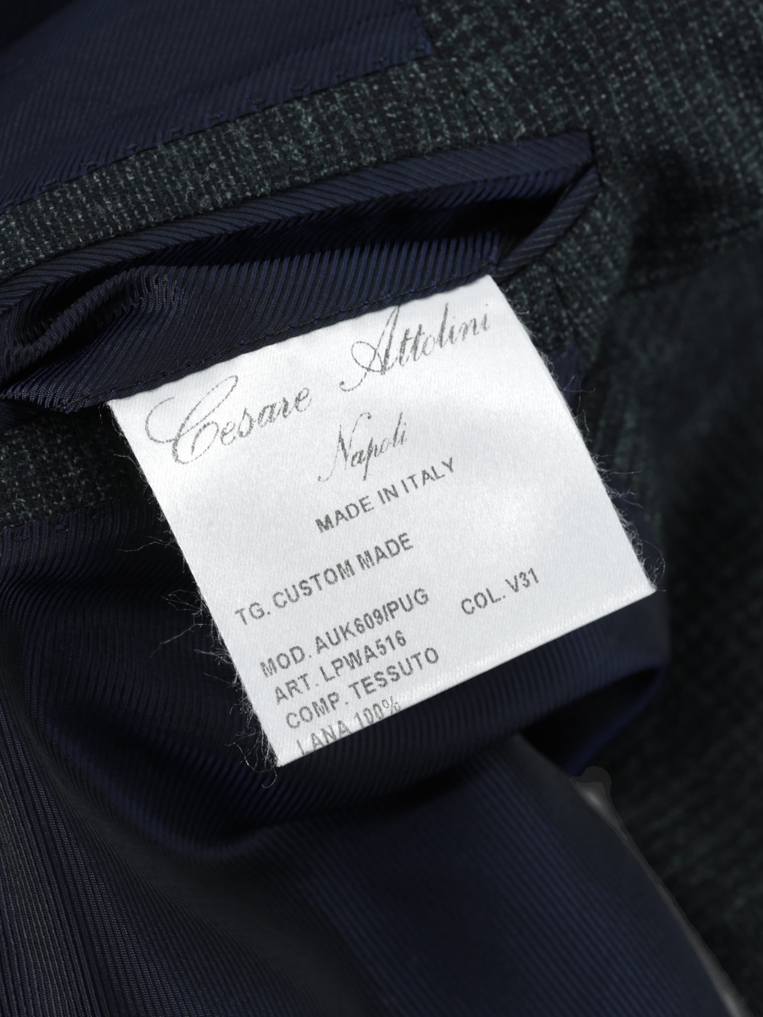 Cesare Attolini Forest Green Wool Double-Breasted Prince of Wales Jacket
