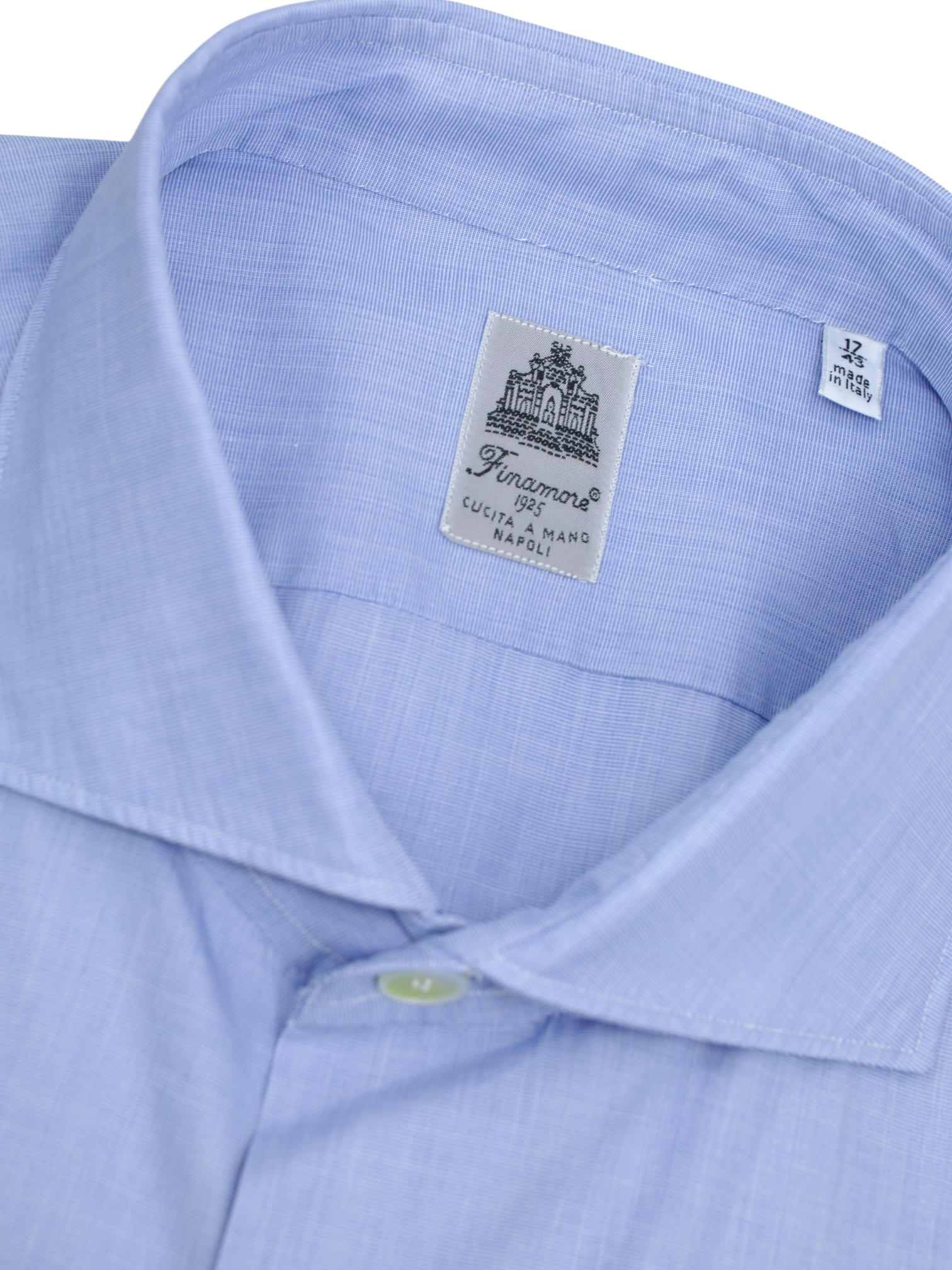 Finamore Light Blue Lightweight-Cotton Neapolitan Shirt