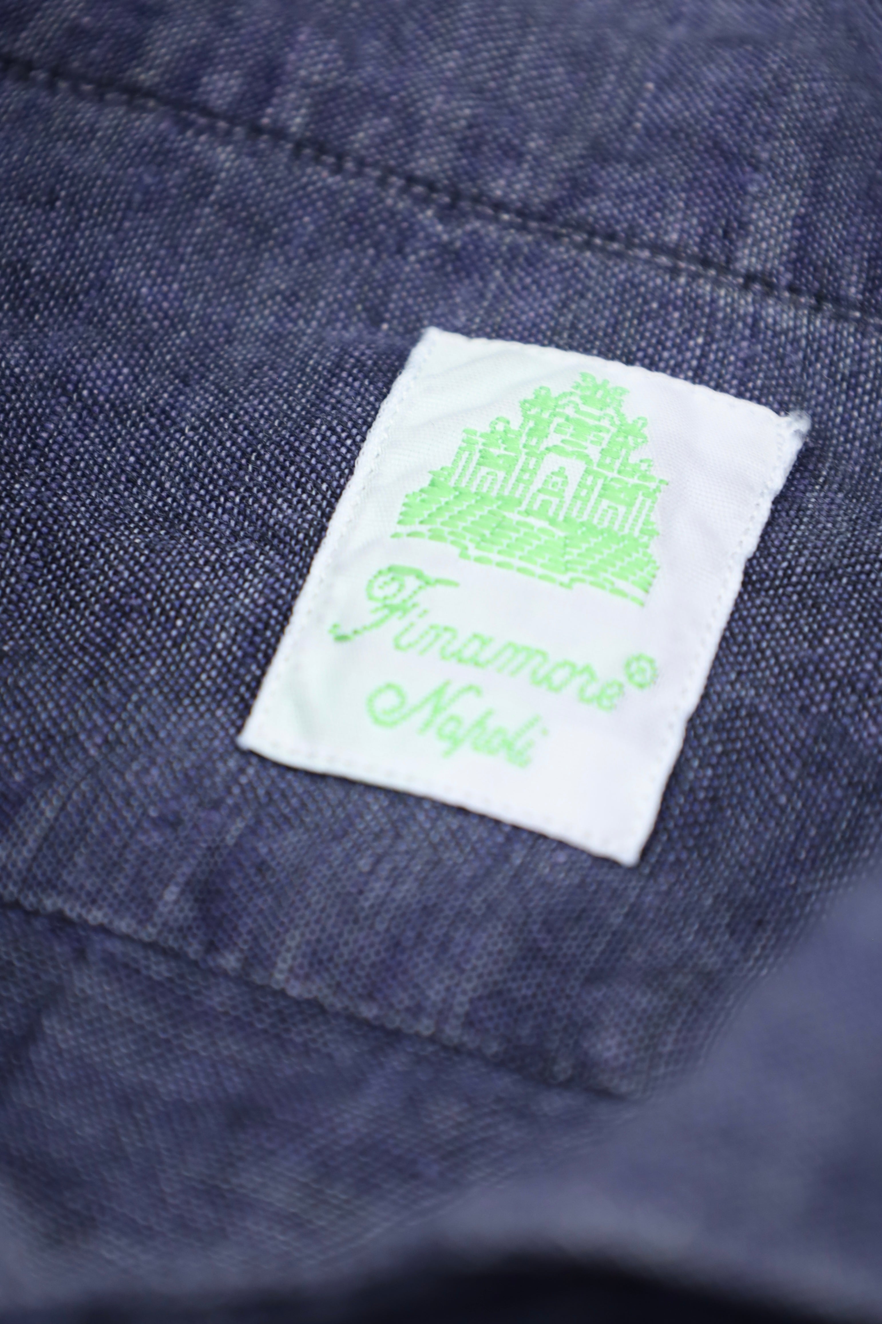 Finamore Stone Grey Linen Shirt