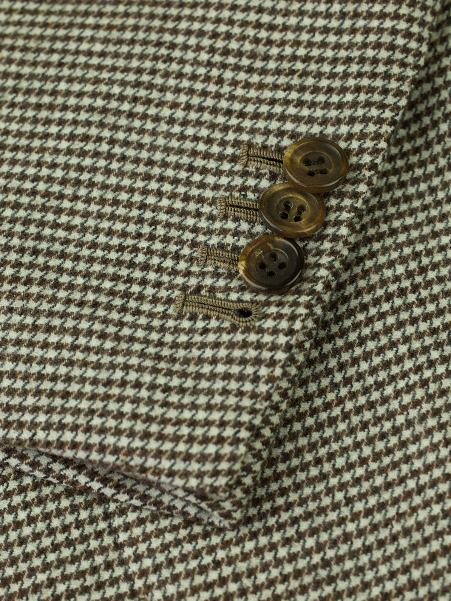 Kiton Light Brown Fine-Wool Puppytooth Jacket