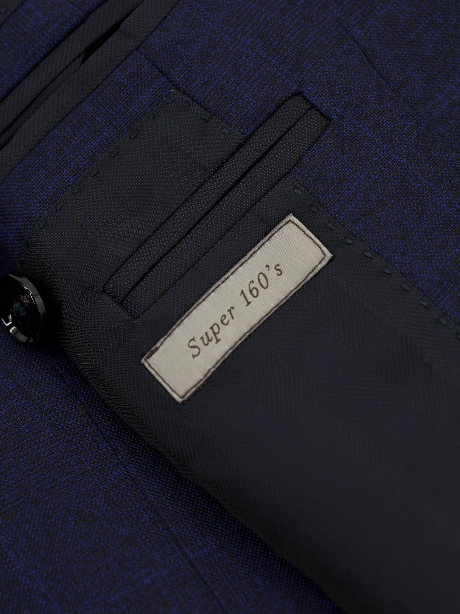Canali Navy & Royal Blue Super 160's Shadow-Check Suit