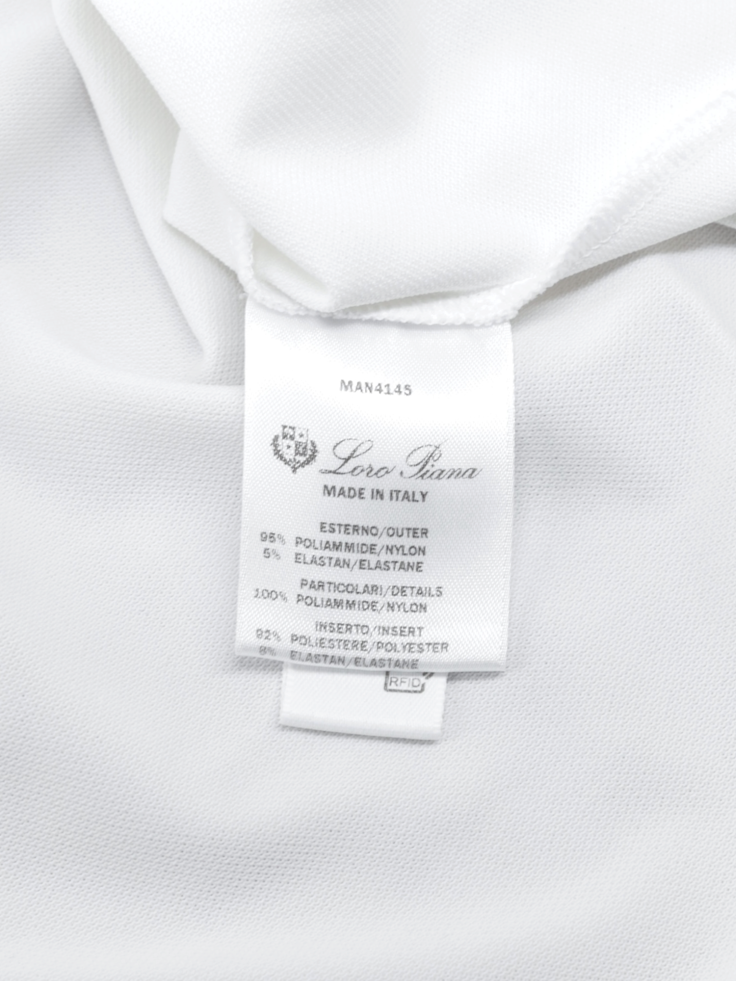 Loro Piana White & Brown Micorfibre Stretch "Golf Capsule" Polo