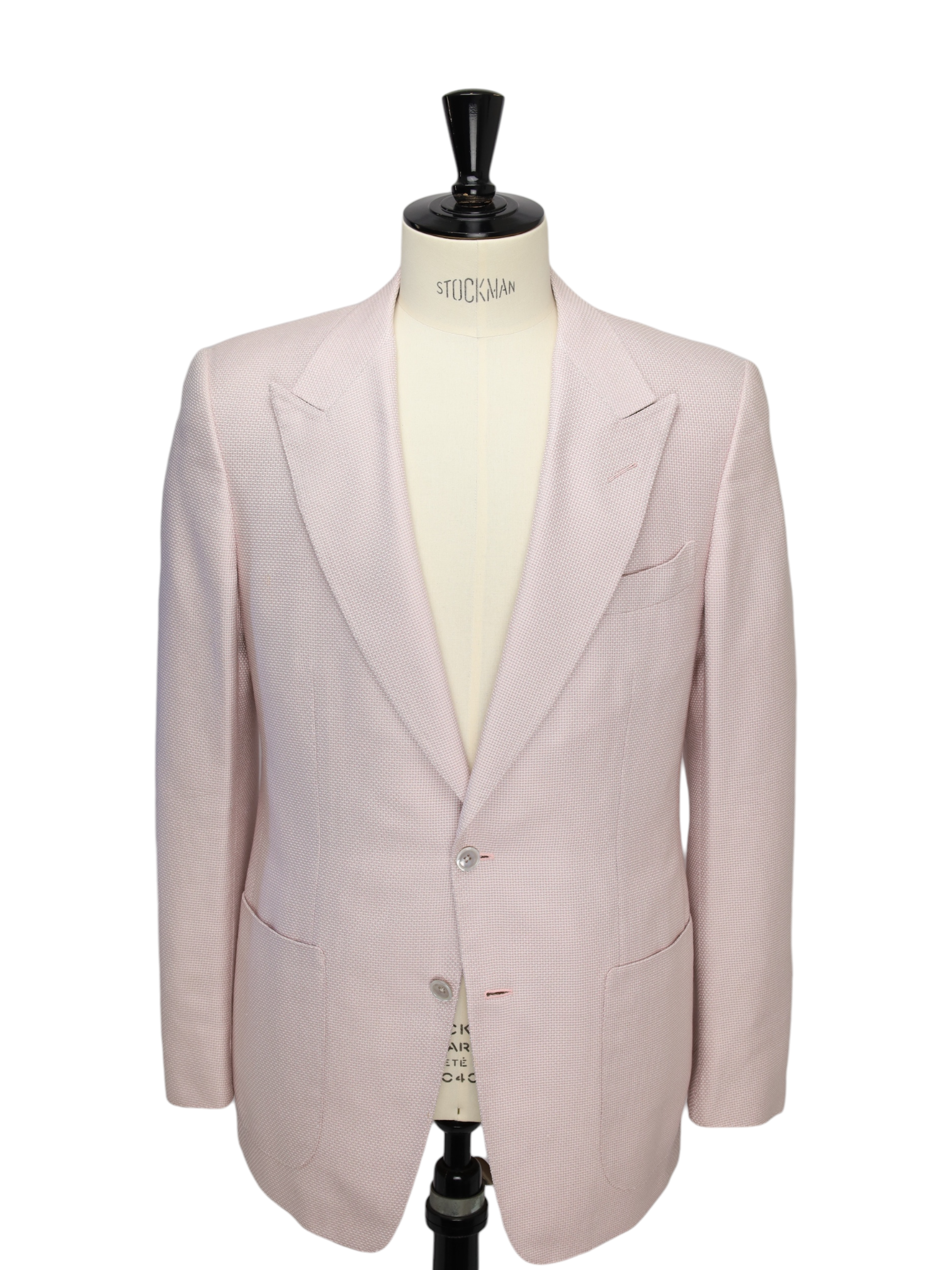Tom Ford Light Pink Silk & Cotton Structured Windsor Jacket