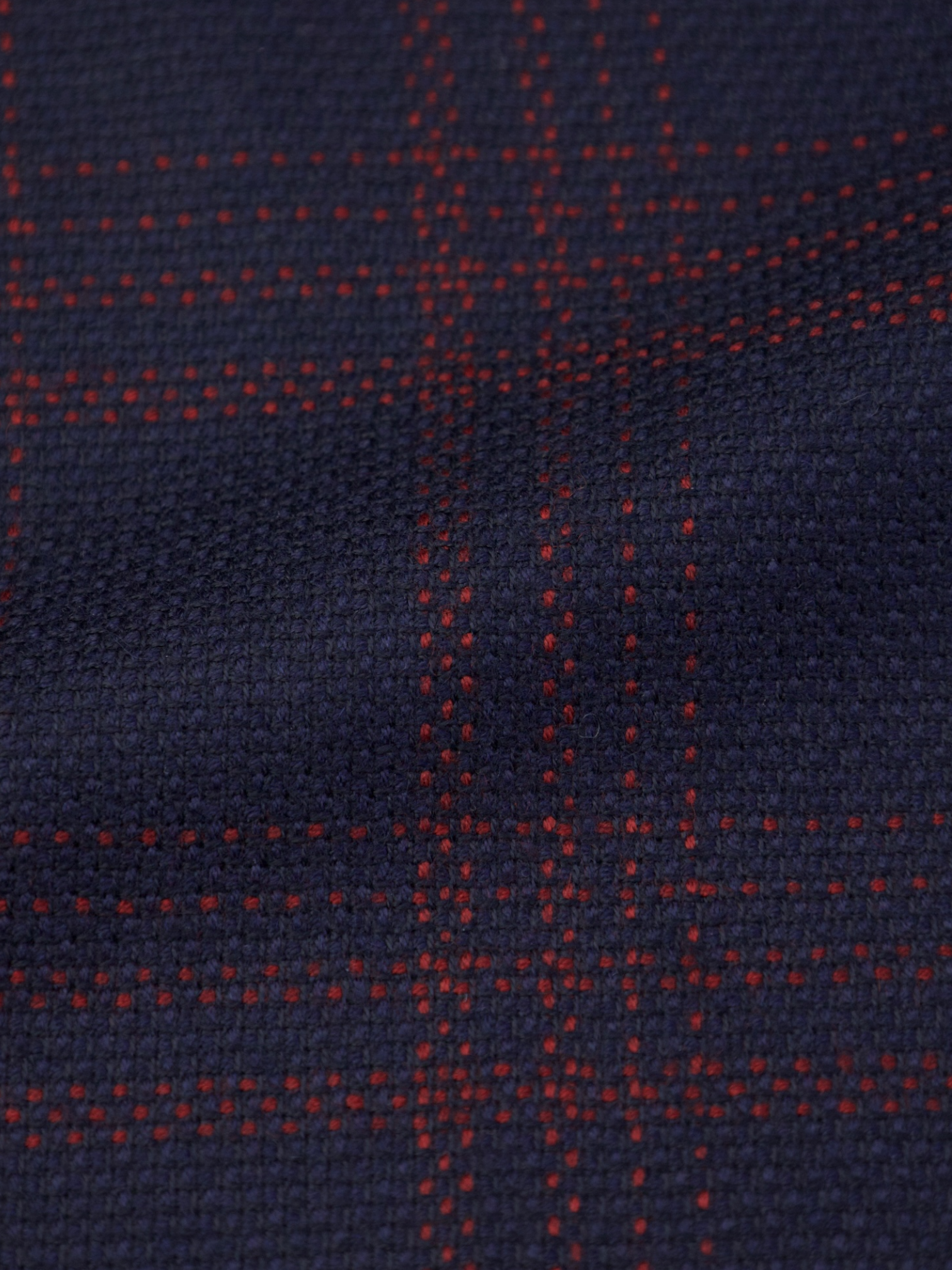 Kiton Navy & Red Cashmere Overcheck Jacket