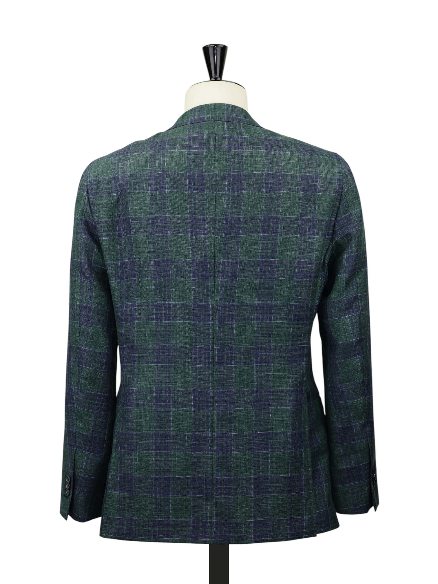 Caruso Bottle Green & Blue Wool, Silk & Linen "Summertime" Aida Jacket