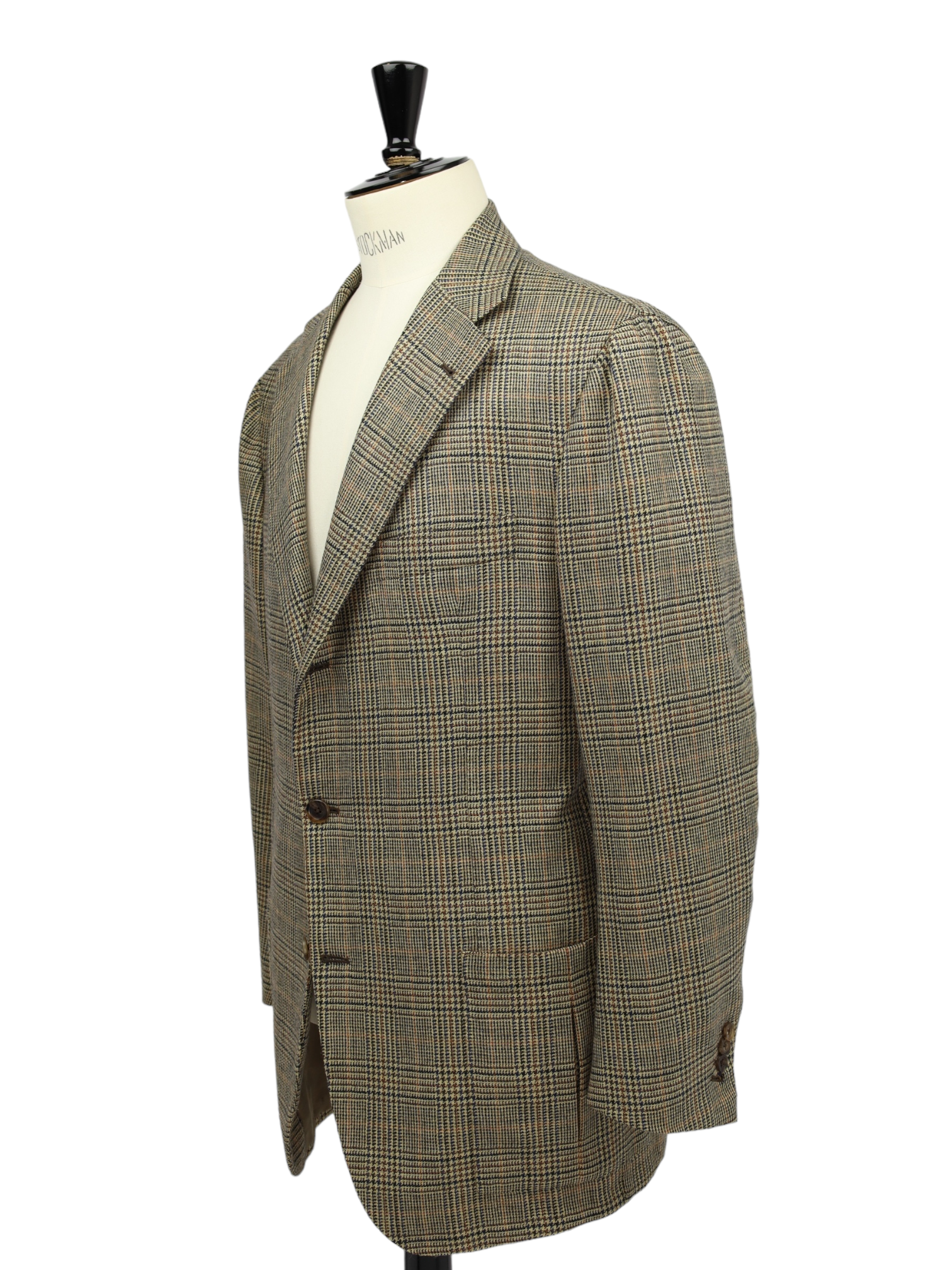 Orazio Luciano Light Brown Wool & Cashmere Prince of Wales Check Blazer