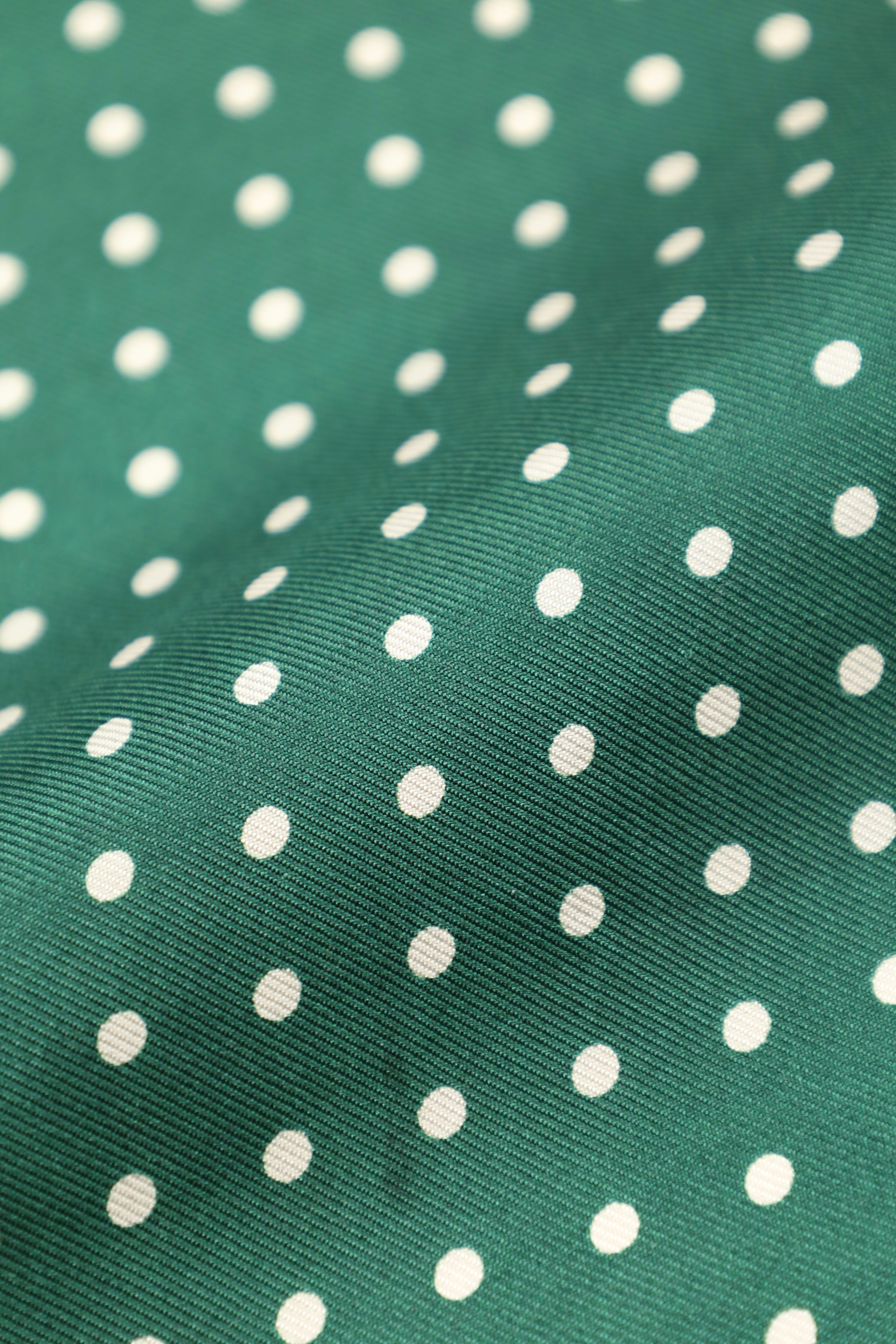 Tom Ford Green Silk Polkadot Pocketsquare